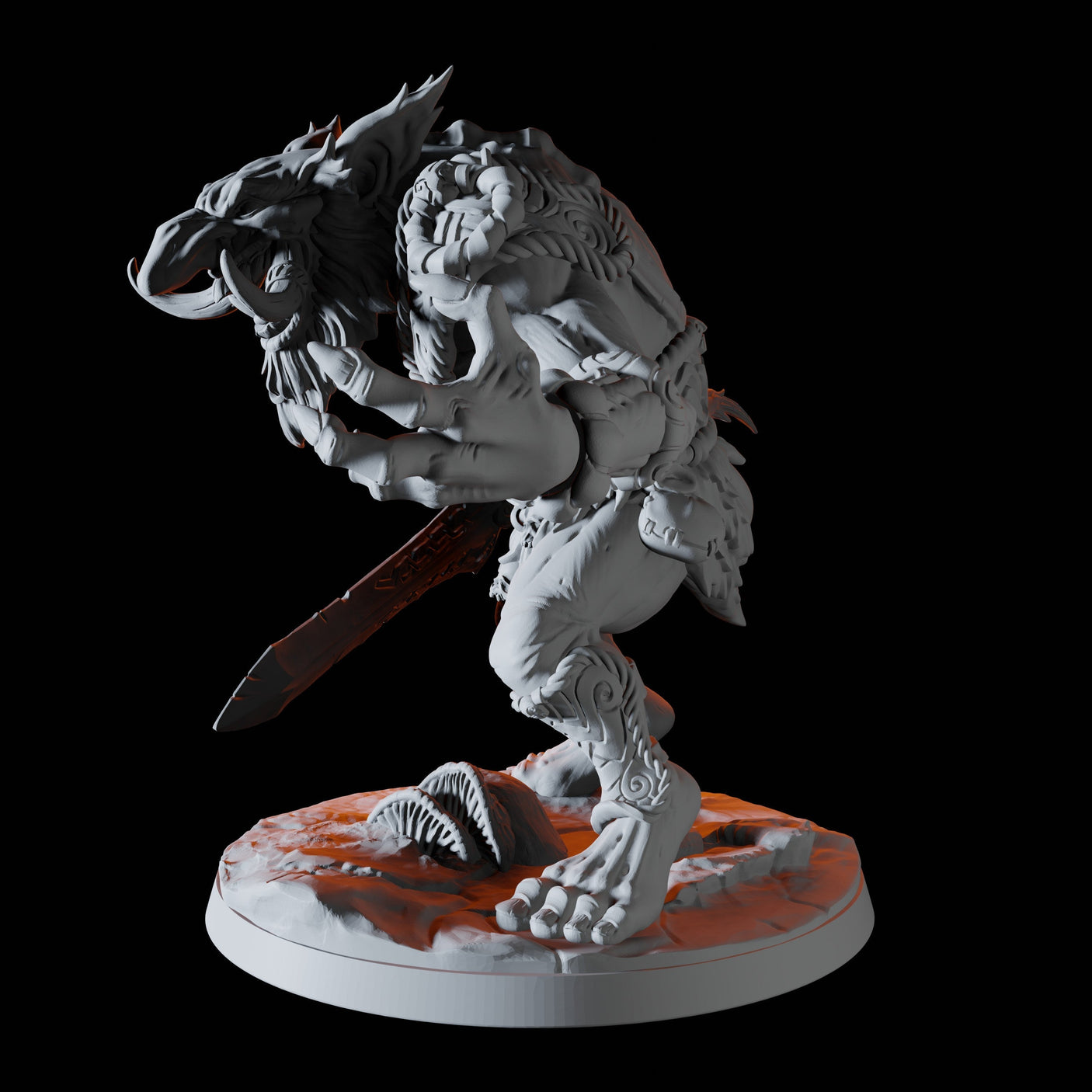 Troll Hunter B Miniature for Dungeons and Dragons, Pathfinder or other TTRPGs