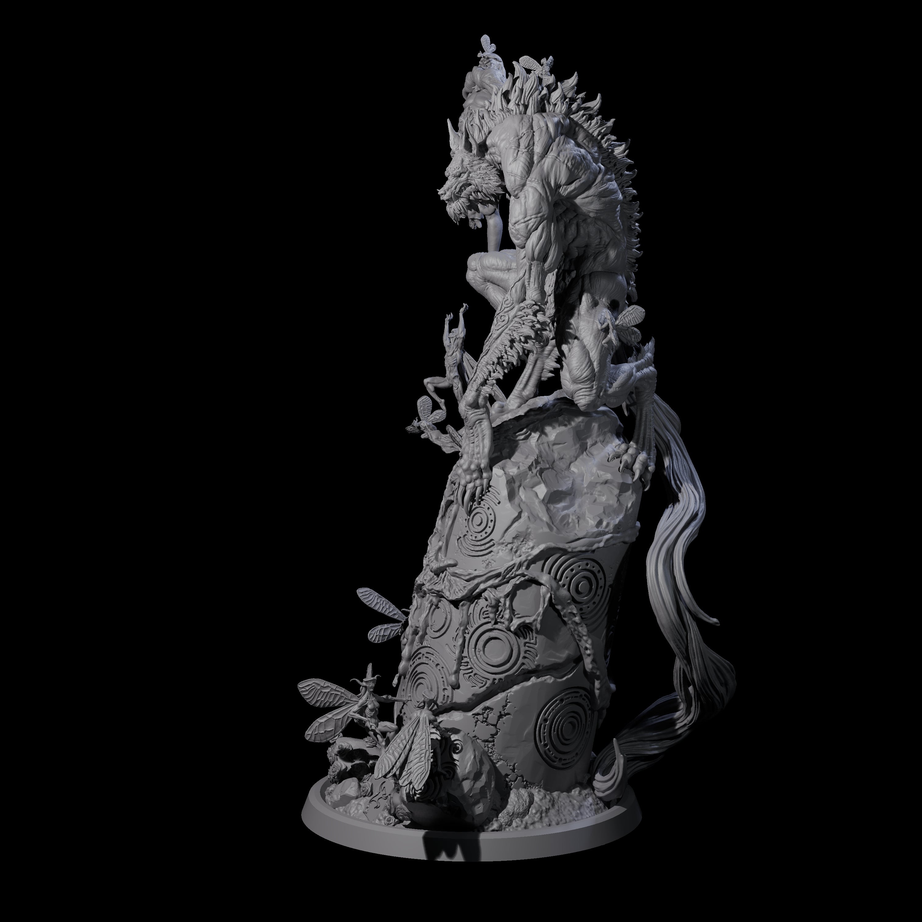 Trophy Hunting Fae Wolfman Miniature for Dungeons and Dragons, Pathfinder or other TTRPGs