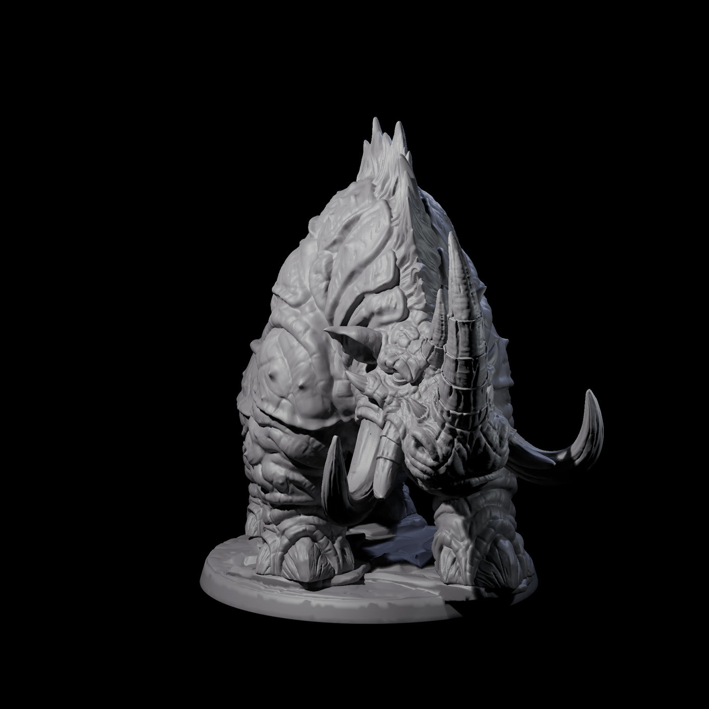 Tundra Rhino A Miniature for Dungeons and Dragons, Pathfinder or other TTRPGs