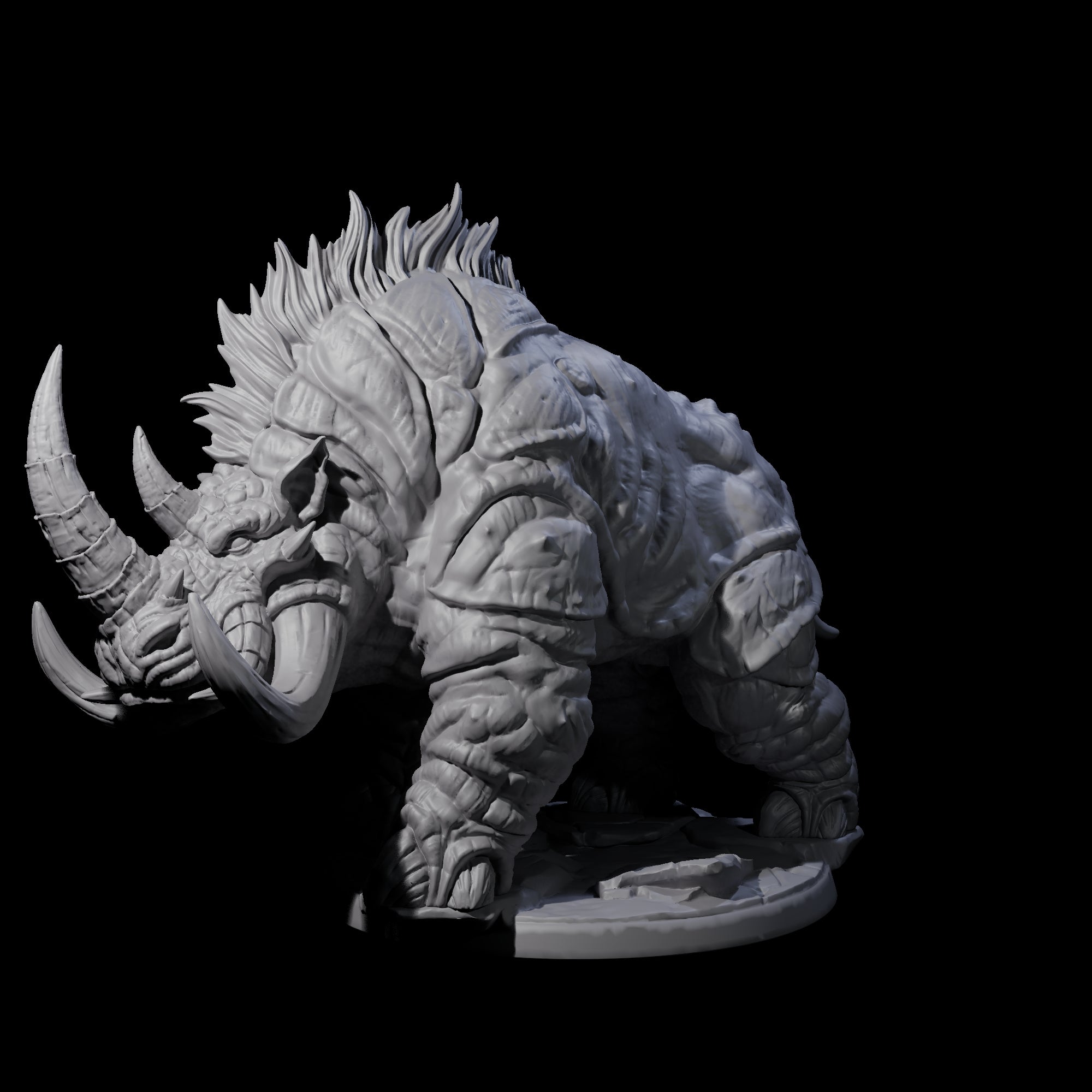 Tundra Rhino A Miniature for Dungeons and Dragons, Pathfinder or other TTRPGs