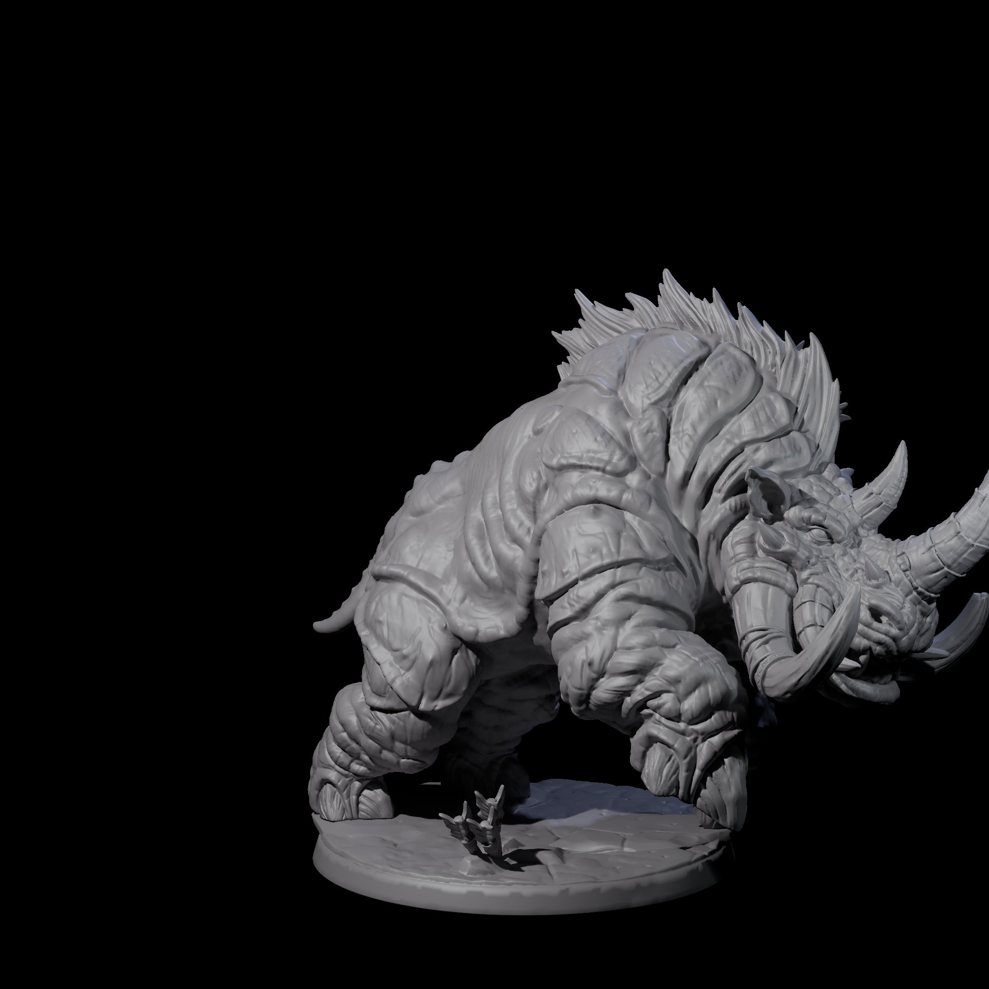 Tundra Rhino B Miniature for Dungeons and Dragons, Pathfinder or other TTRPGs