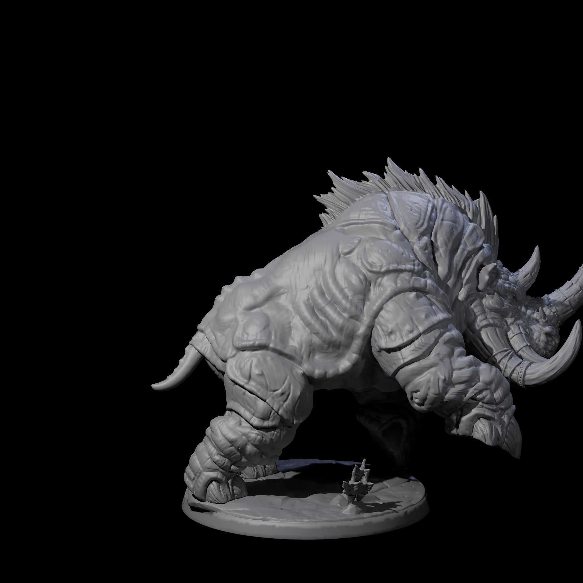 Tundra Rhino B Miniature for Dungeons and Dragons, Pathfinder or other TTRPGs