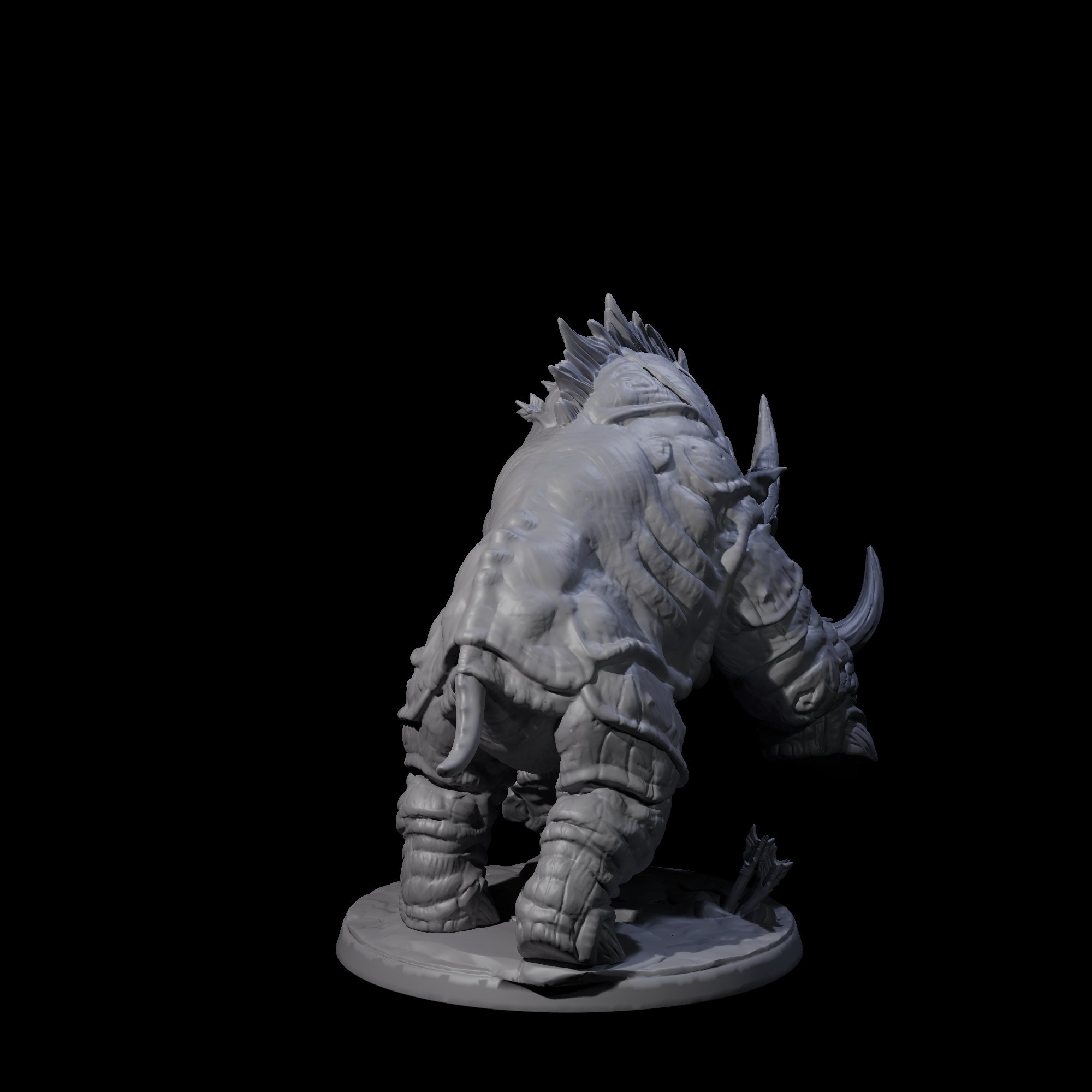 Tundra Rhino B Miniature for Dungeons and Dragons, Pathfinder or other TTRPGs