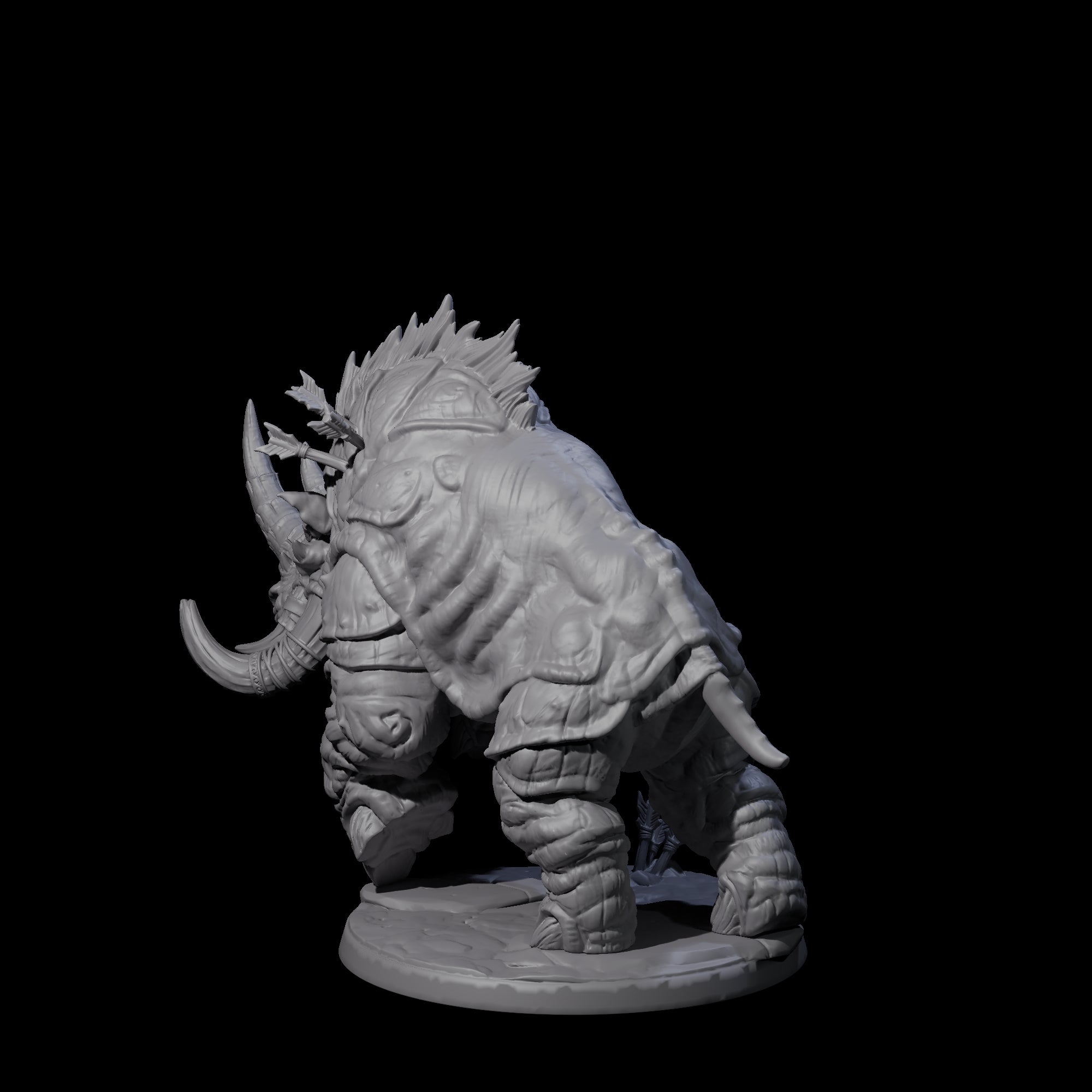 Tundra Rhino B Miniature for Dungeons and Dragons, Pathfinder or other TTRPGs