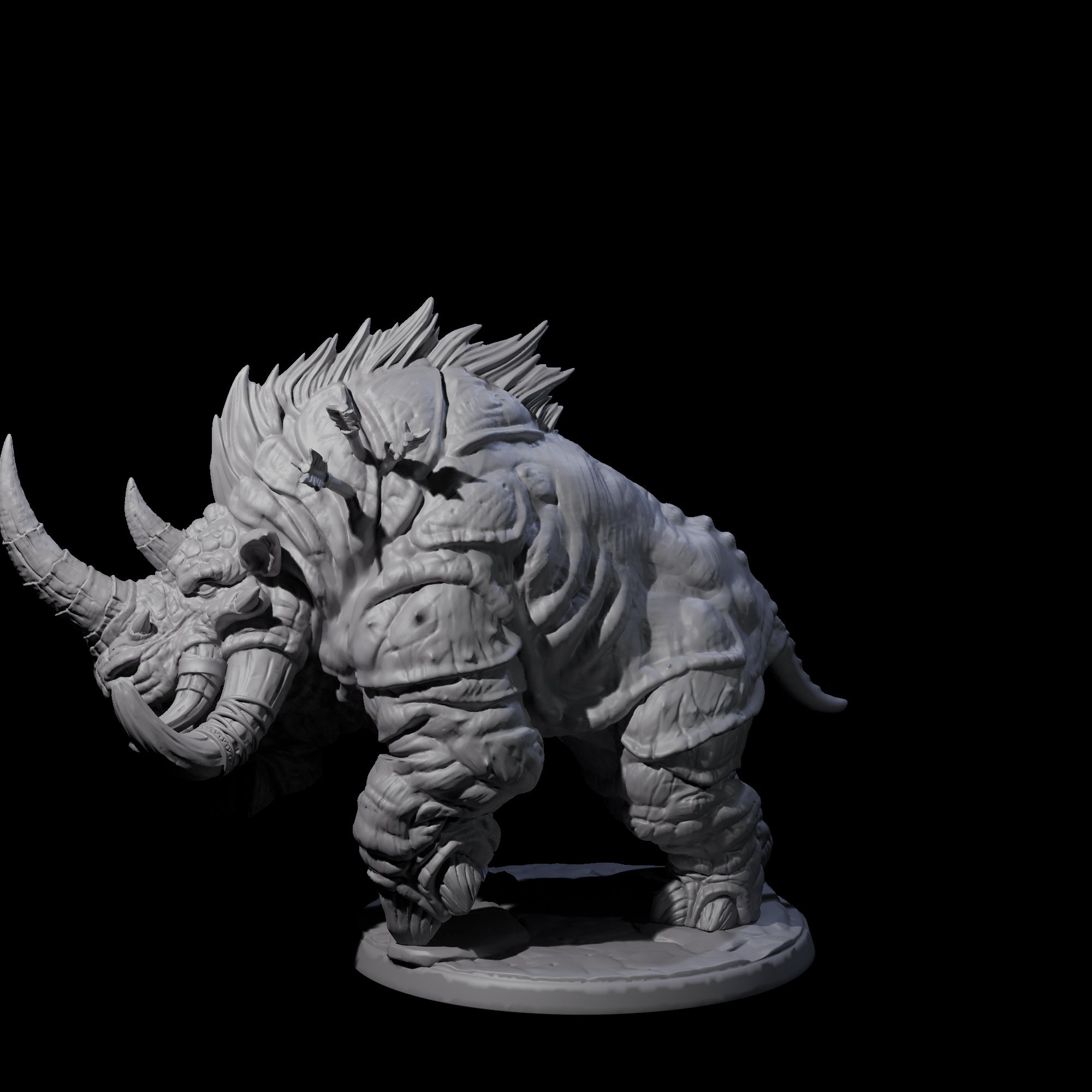 Tundra Rhino B Miniature for Dungeons and Dragons, Pathfinder or other TTRPGs