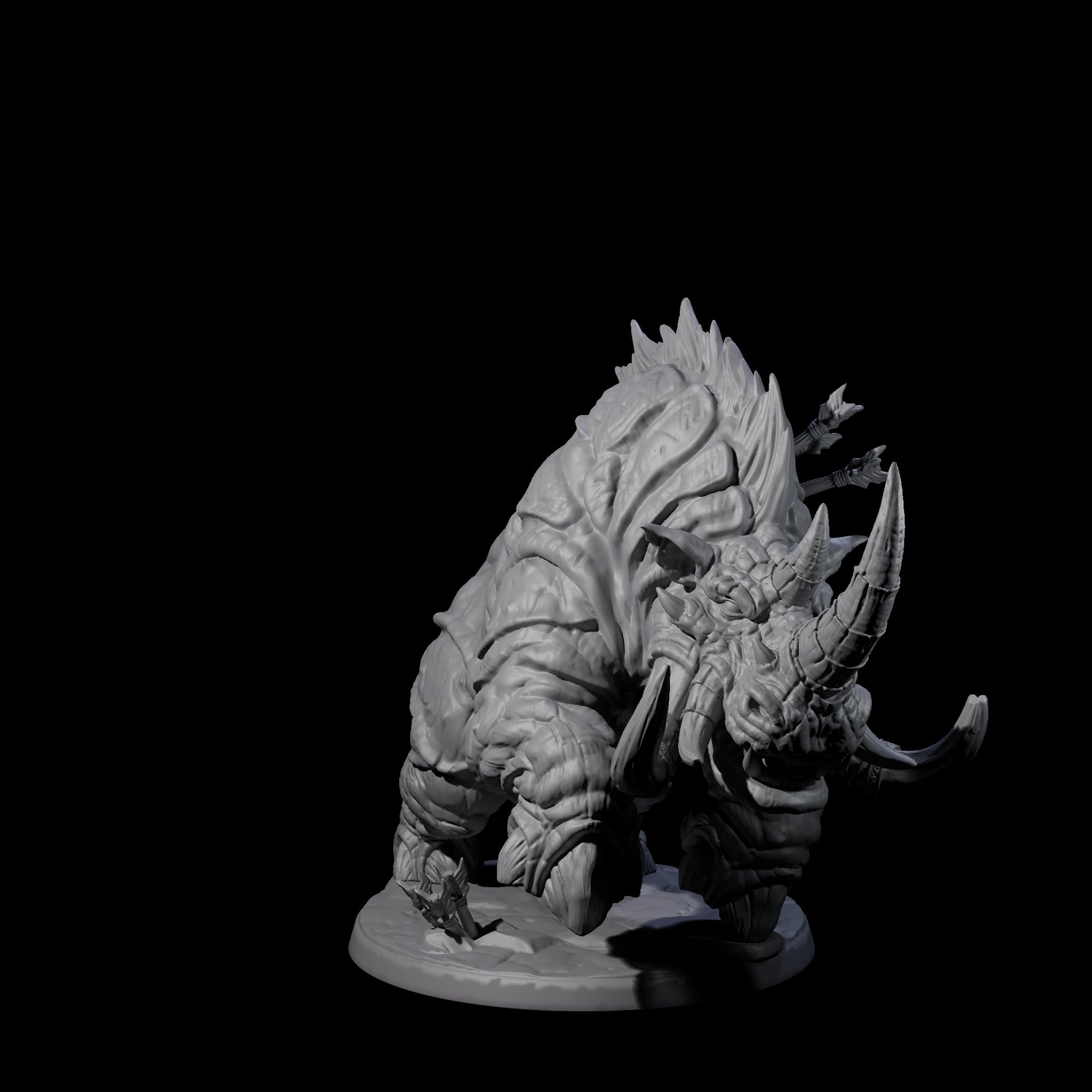 Tundra Rhino B Miniature for Dungeons and Dragons, Pathfinder or other TTRPGs