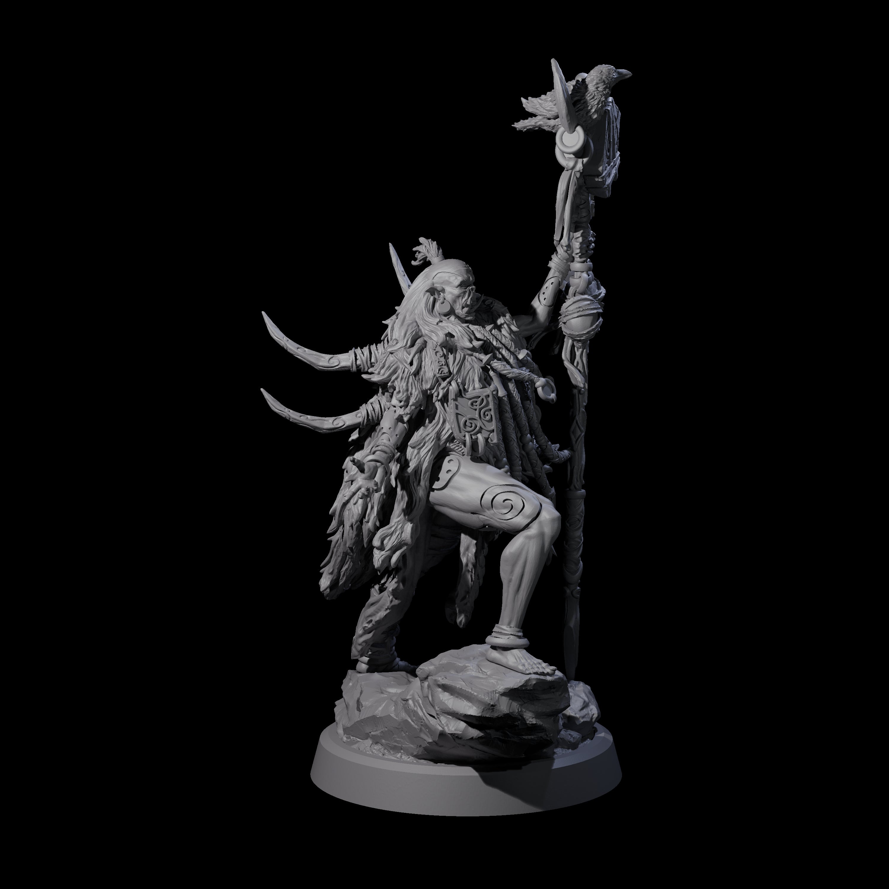 Tusked Goblin Shaman B Miniature for Dungeons and Dragons, Pathfinder or other TTRPGs