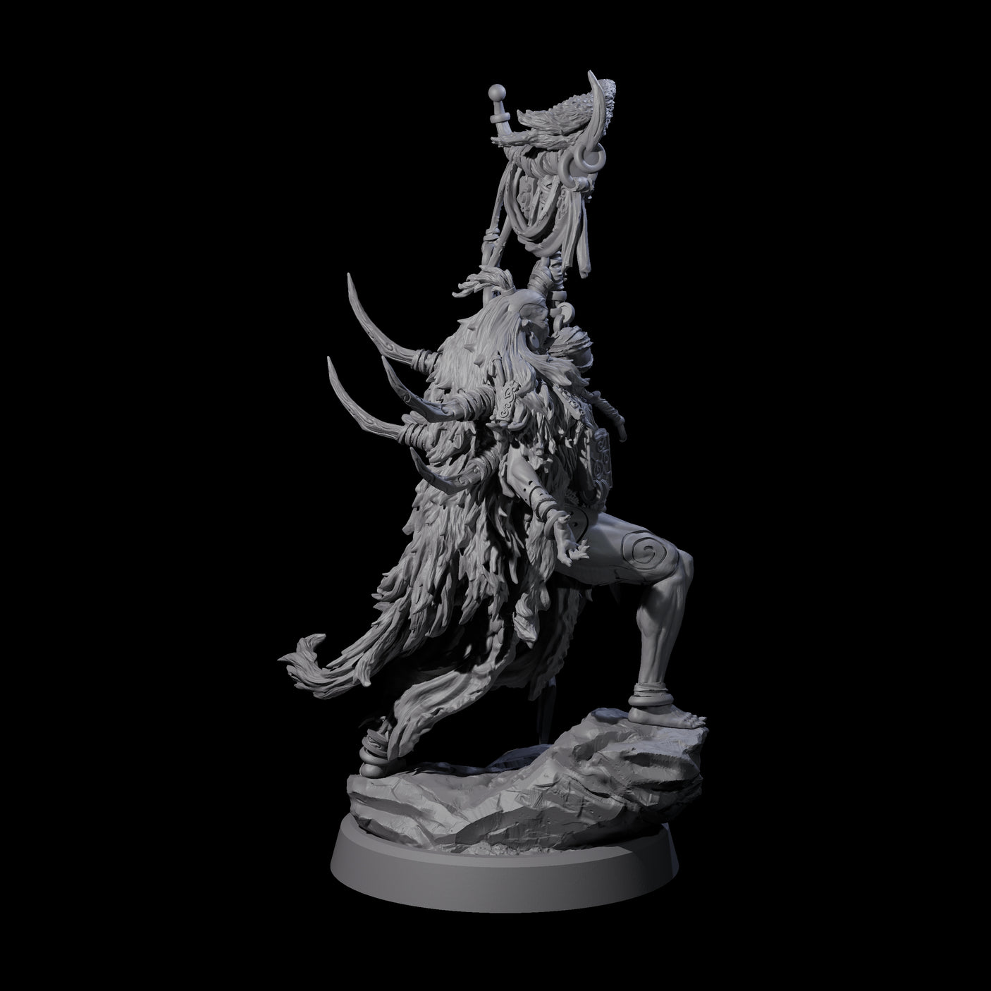 Tusked Goblin Shaman B Miniature for Dungeons and Dragons, Pathfinder or other TTRPGs