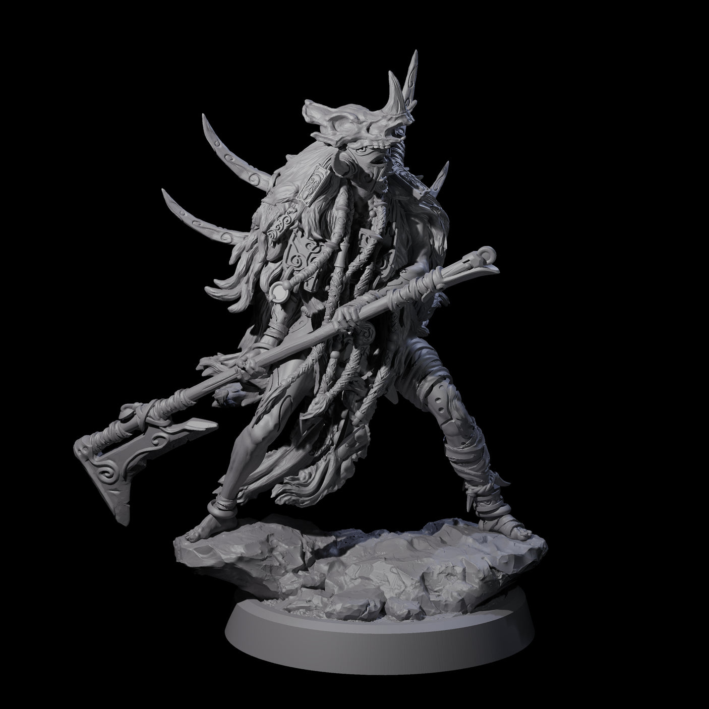 Tusked Goblin Shaman C Miniature for Dungeons and Dragons, Pathfinder or other TTRPGs