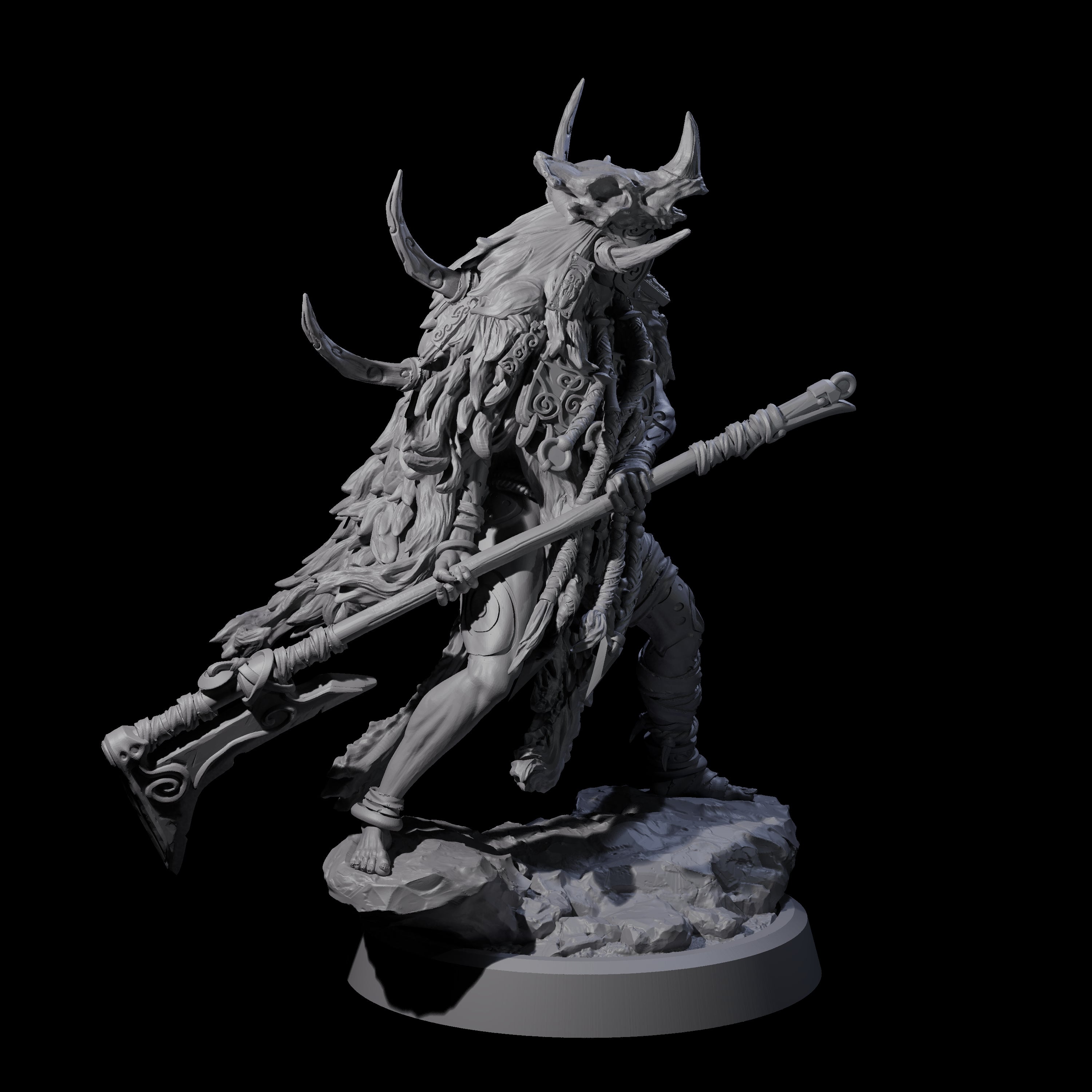 Tusked Goblin Shaman C Miniature for Dungeons and Dragons, Pathfinder or other TTRPGs