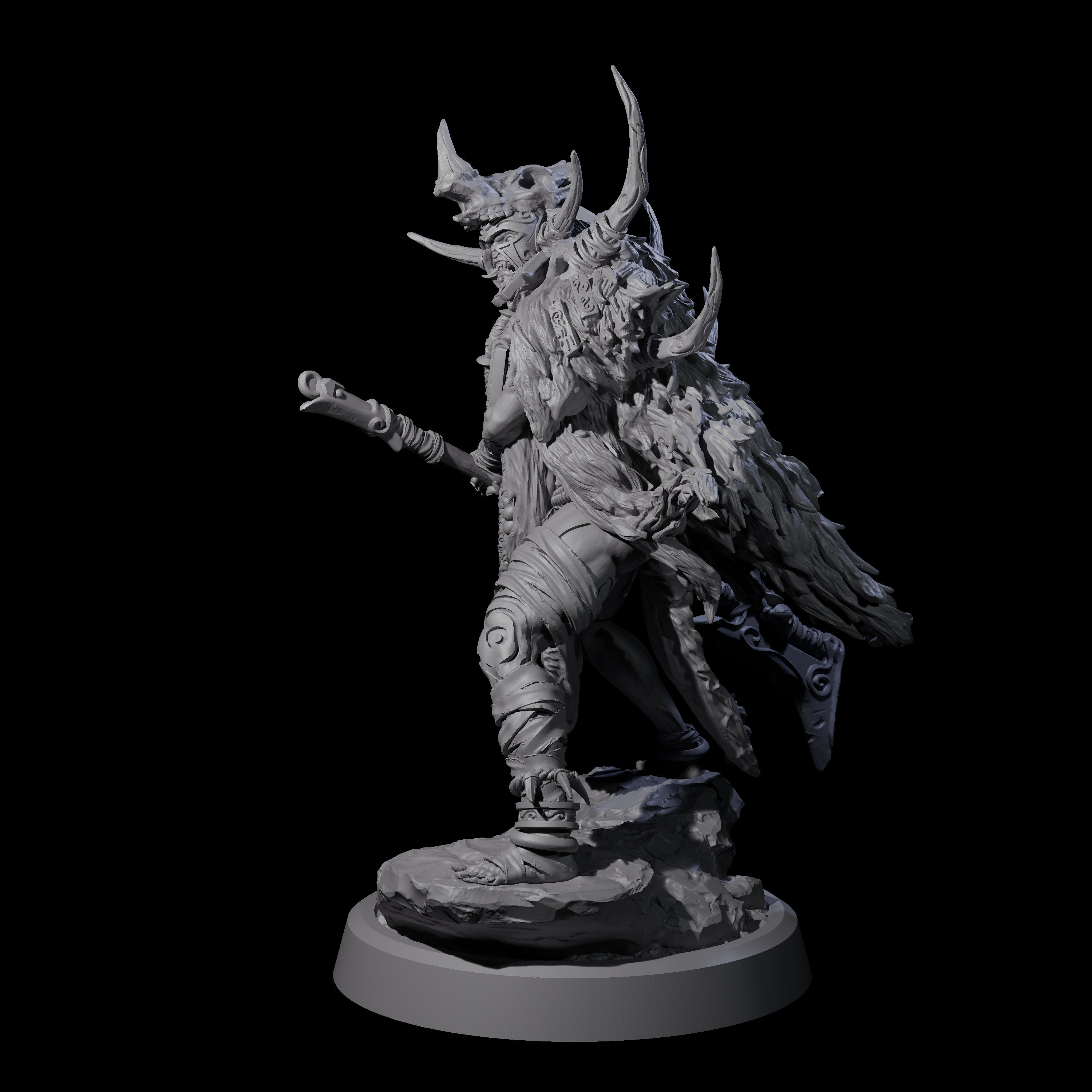 Tusked Goblin Shaman C Miniature for Dungeons and Dragons, Pathfinder or other TTRPGs