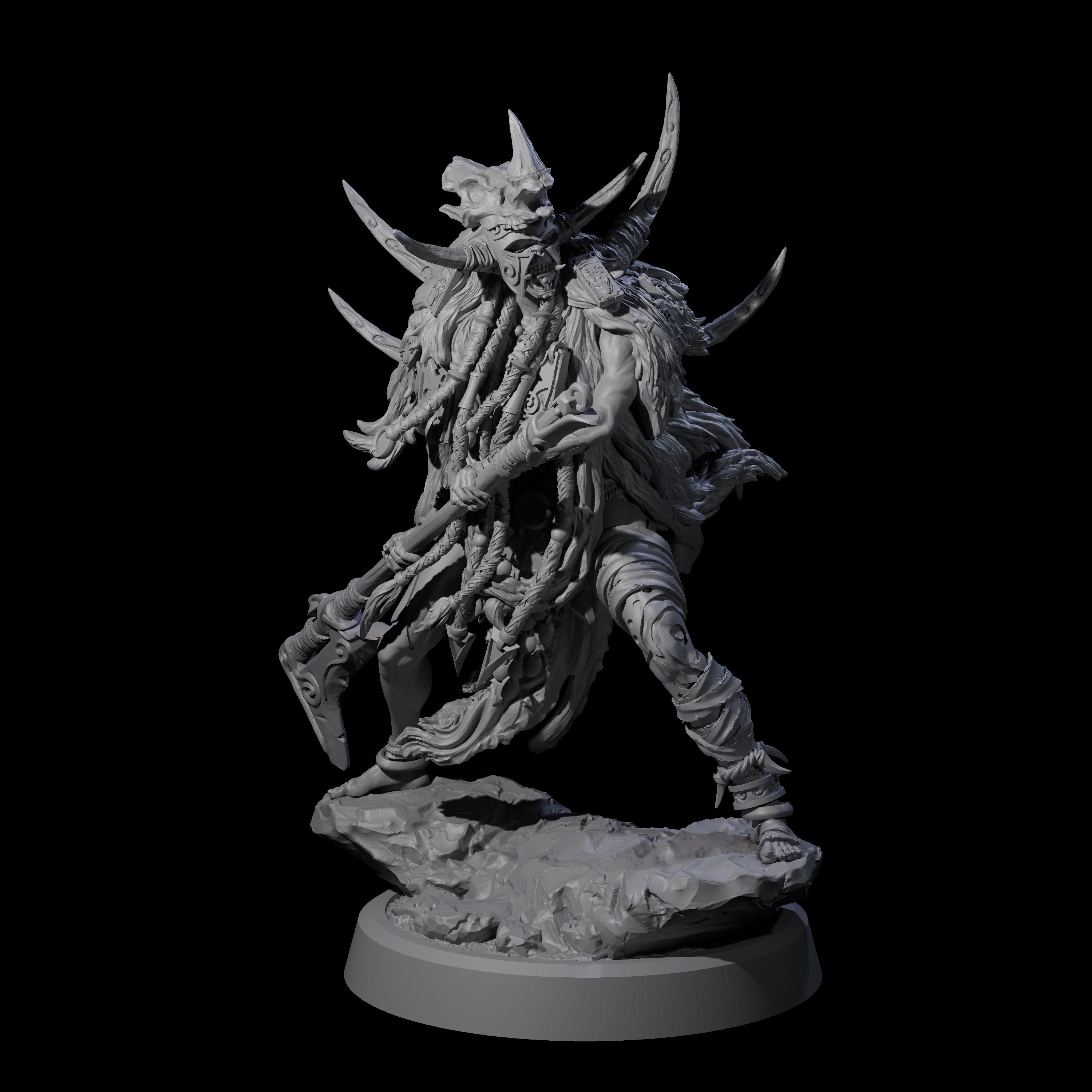 Tusked Goblin Shaman C Miniature for Dungeons and Dragons, Pathfinder or other TTRPGs