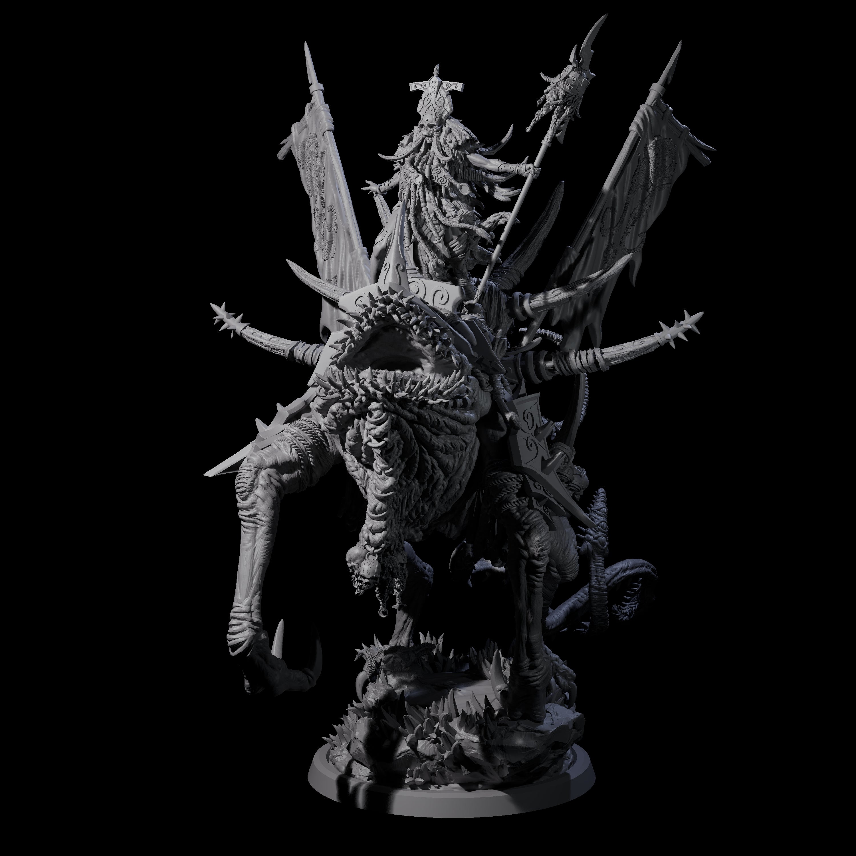 Tusked Goblin Shaman War Leader on Beast Miniature for Dungeons and Dragons, Pathfinder or other TTRPGs