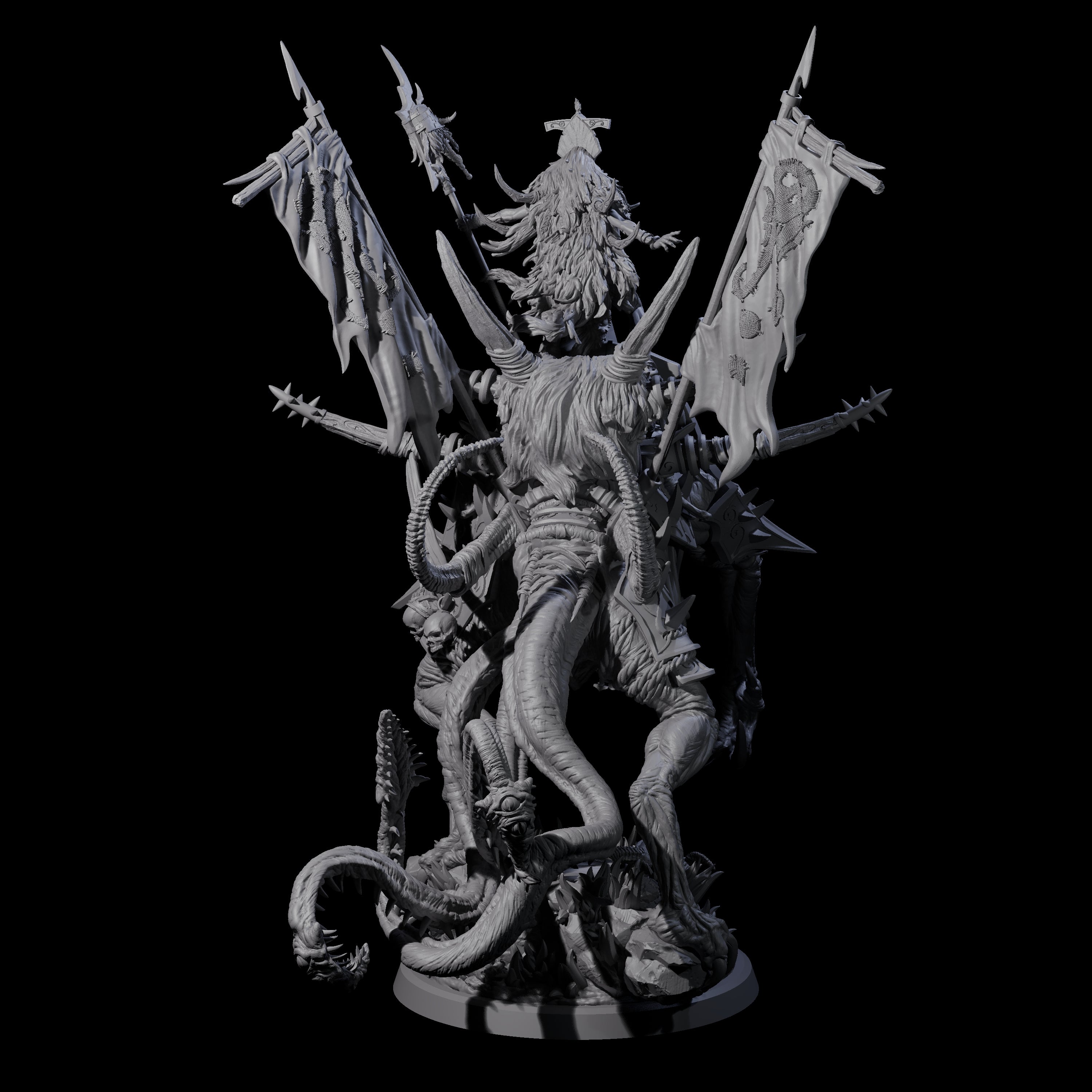 Tusked Goblin Shaman War Leader on Beast Miniature for Dungeons and Dragons, Pathfinder or other TTRPGs