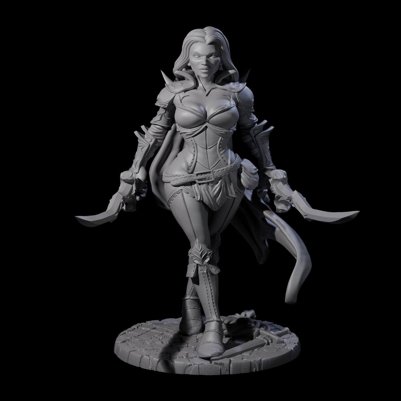 Twin Blade Rogue Miniature for Dungeons and Dragons, Pathfinder or other TTRPGs