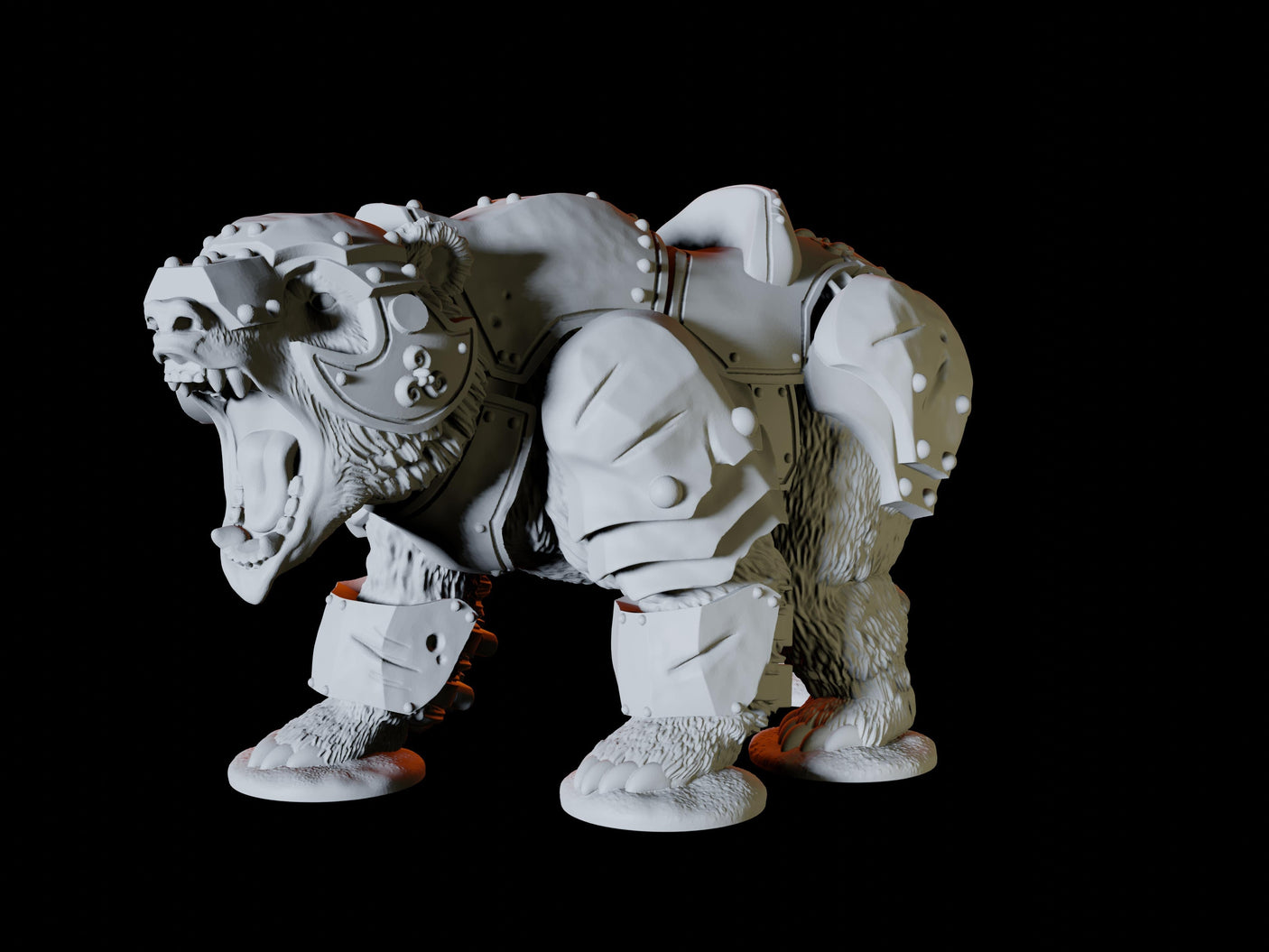 Two Armoured Bears Miniature for Dungeons and Dragons, Pathfinder or other TTRPGs