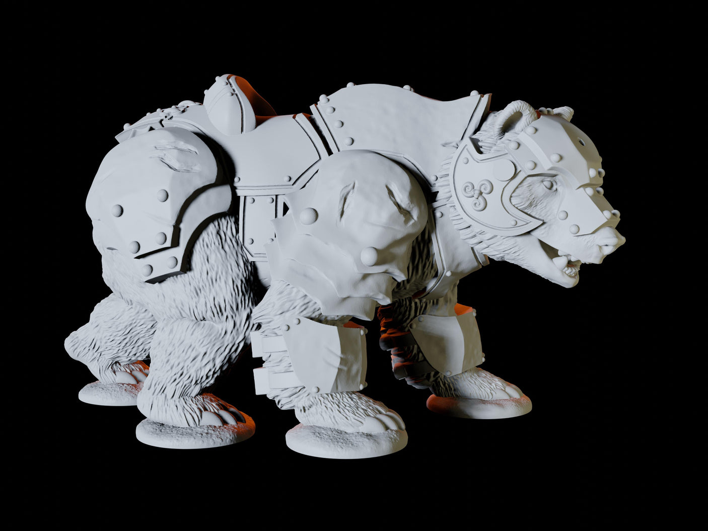Two Armoured Bears Miniature for Dungeons and Dragons, Pathfinder or other TTRPGs