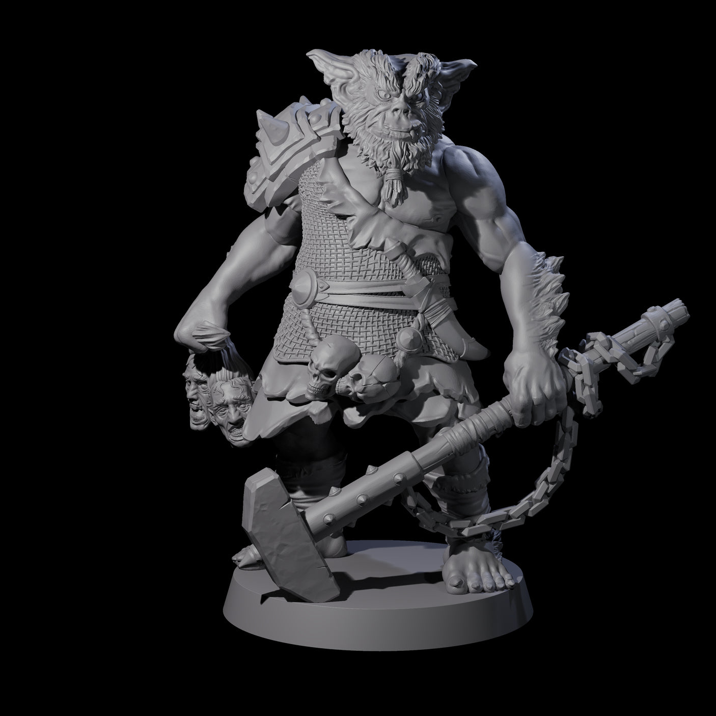 Two Big Chonky Bugbears Miniature for Dungeons and Dragons, Pathfinder or other TTRPGs