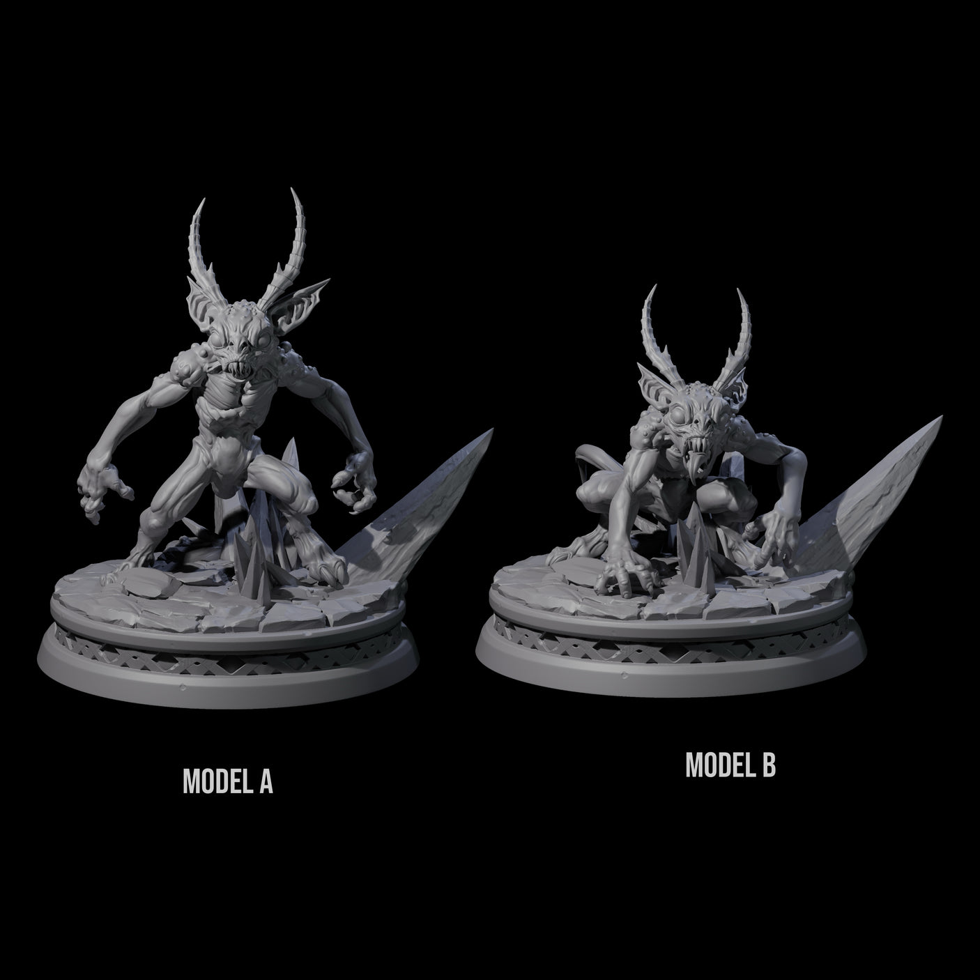 Two Big Eyed Quasits Miniature for Dungeons and Dragons, Pathfinder or other TTRPGs