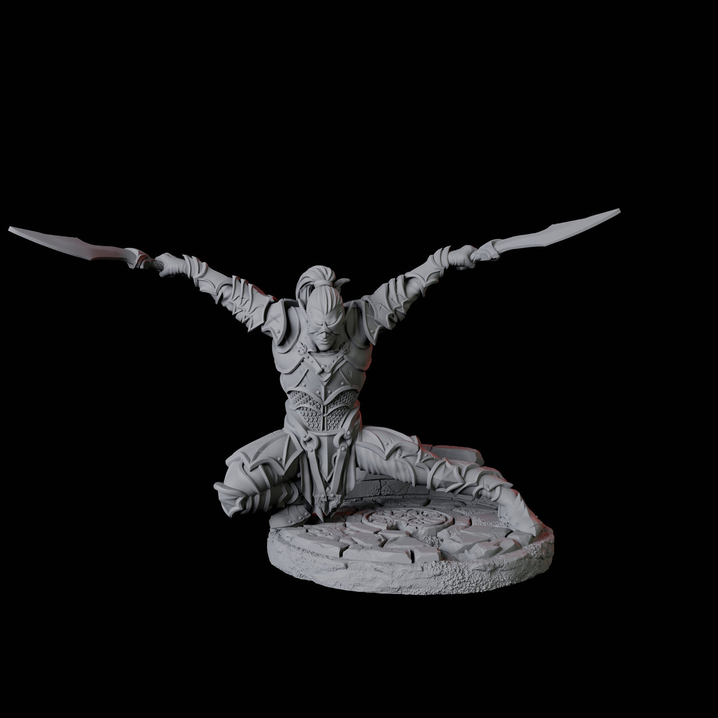 Two Blind Sword Warriors Miniature for Dungeons and Dragons, Pathfinder or other TTRPGs