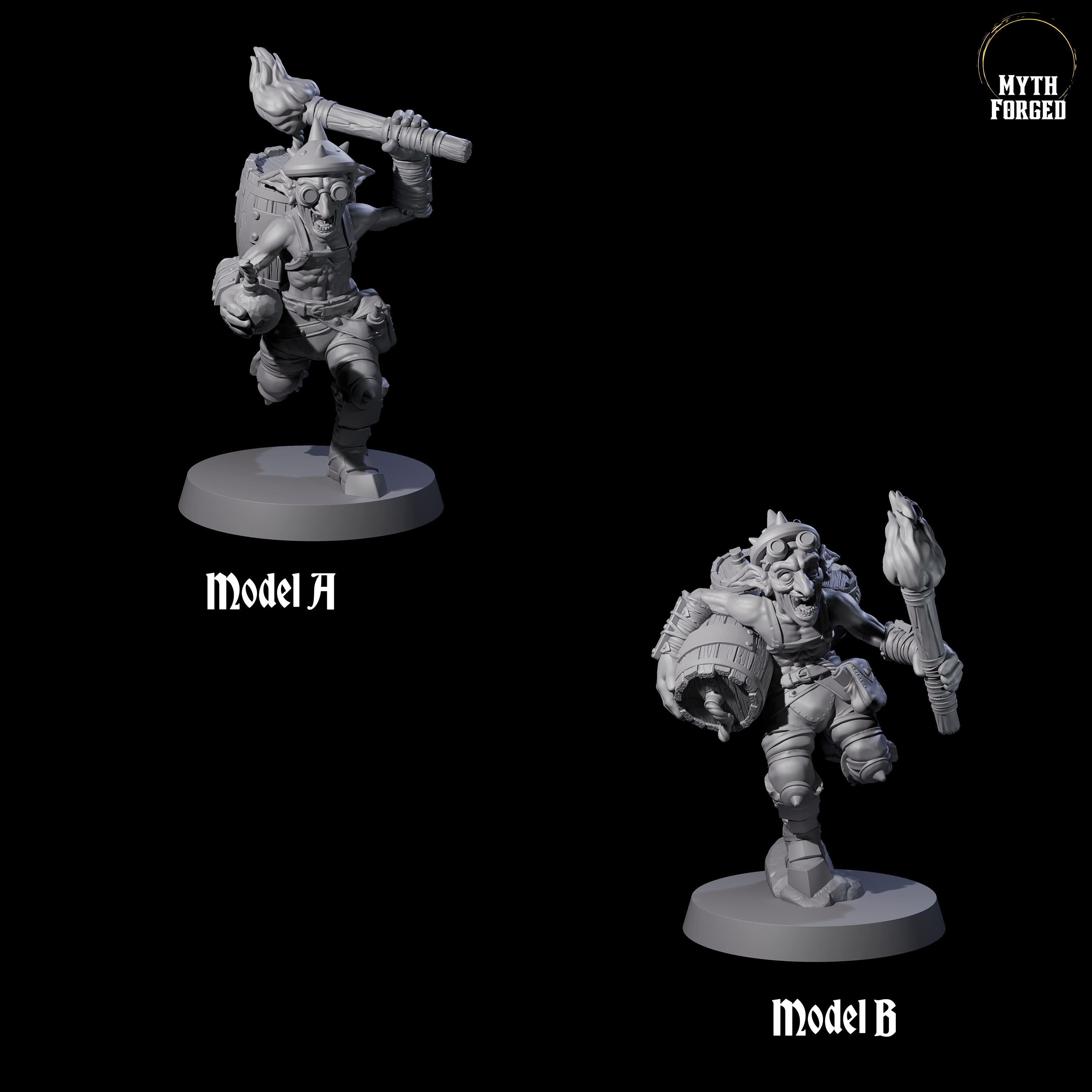 Two Crazed Goblin Alchemists Miniature for Dungeons and Dragons, Pathfinder or other TTRPGs