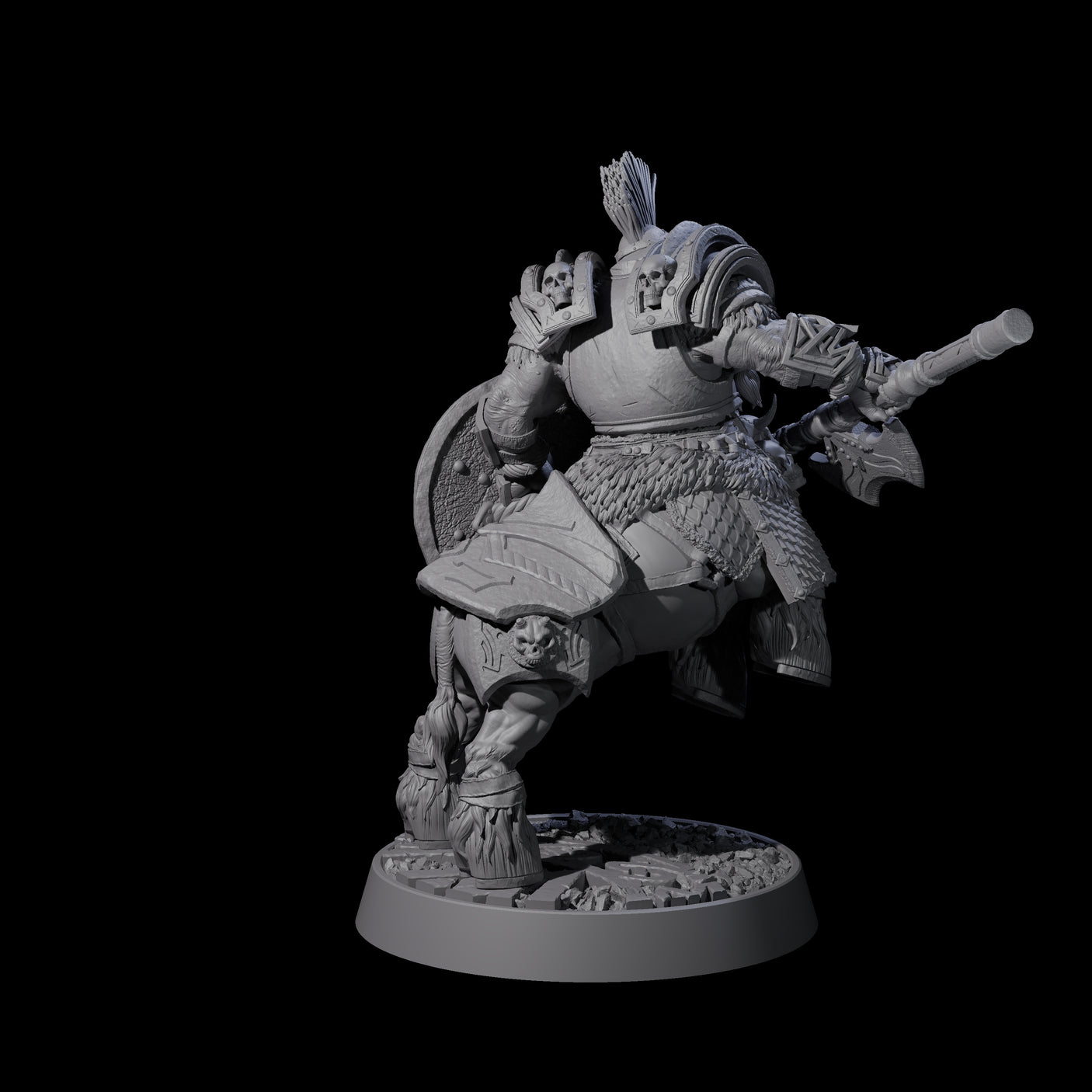 Two Death Paladin Dwarf Centaurs Miniature for Dungeons and Dragons, Pathfinder or other TTRPGs