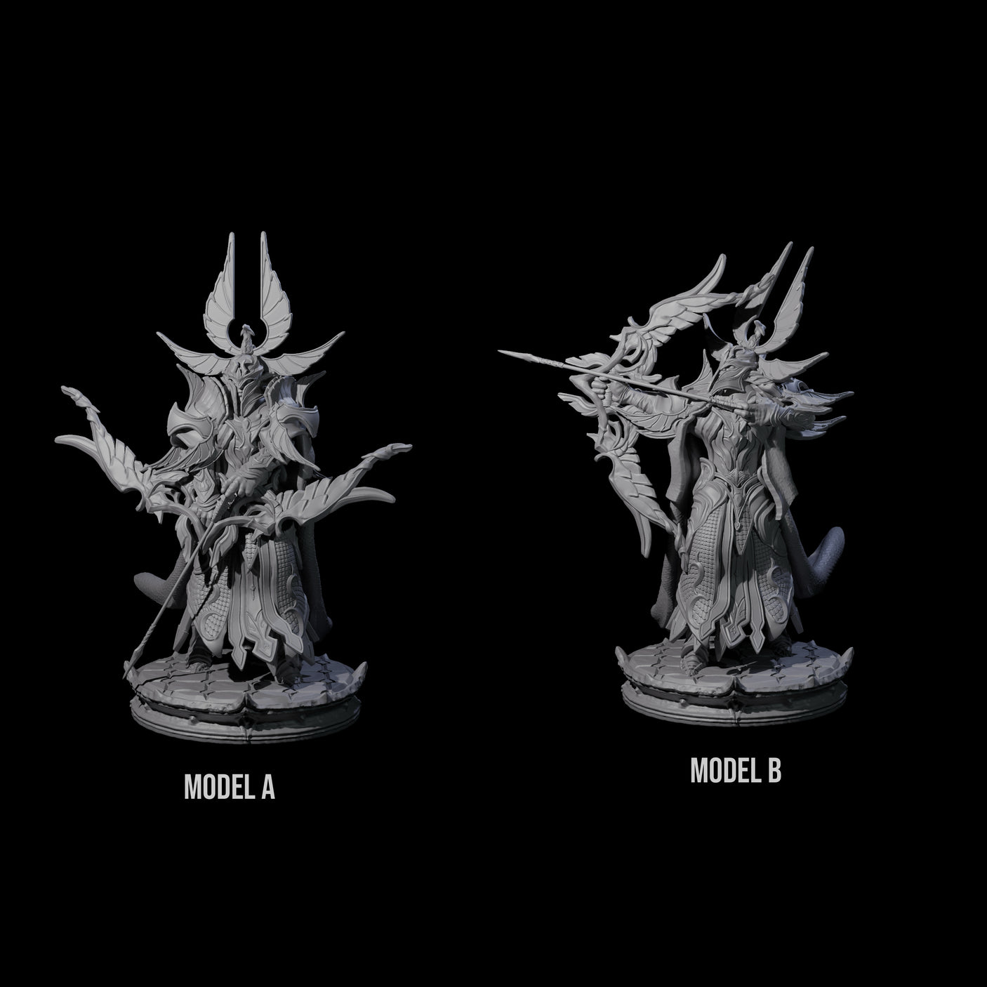 Two Elite Dark Elf Archers Miniature for Dungeons and Dragons, Pathfinder or other TTRPGs