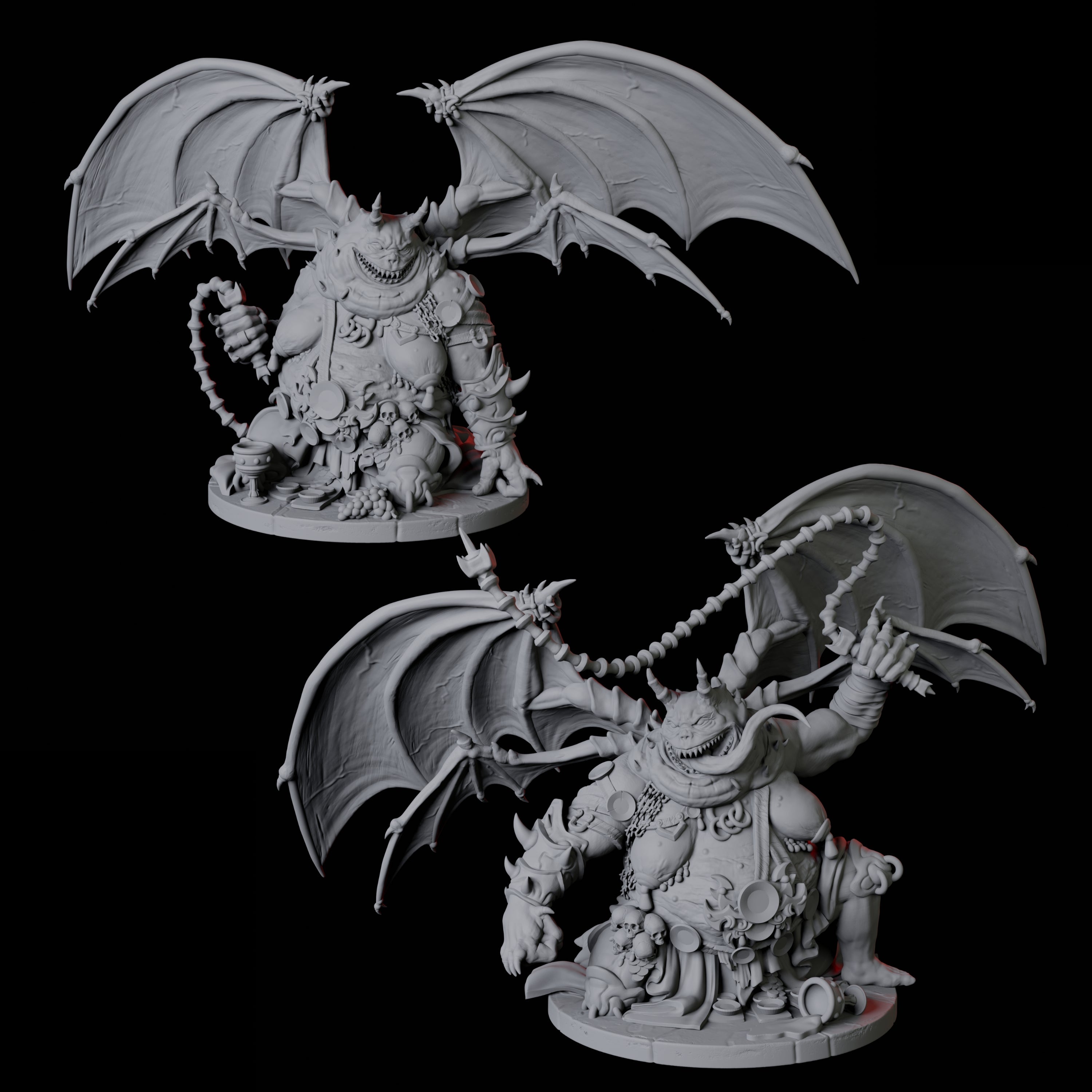 Two Grotesque Dretch Demons Miniature for Dungeons and Dragons, Pathfinder or other TTRPGs