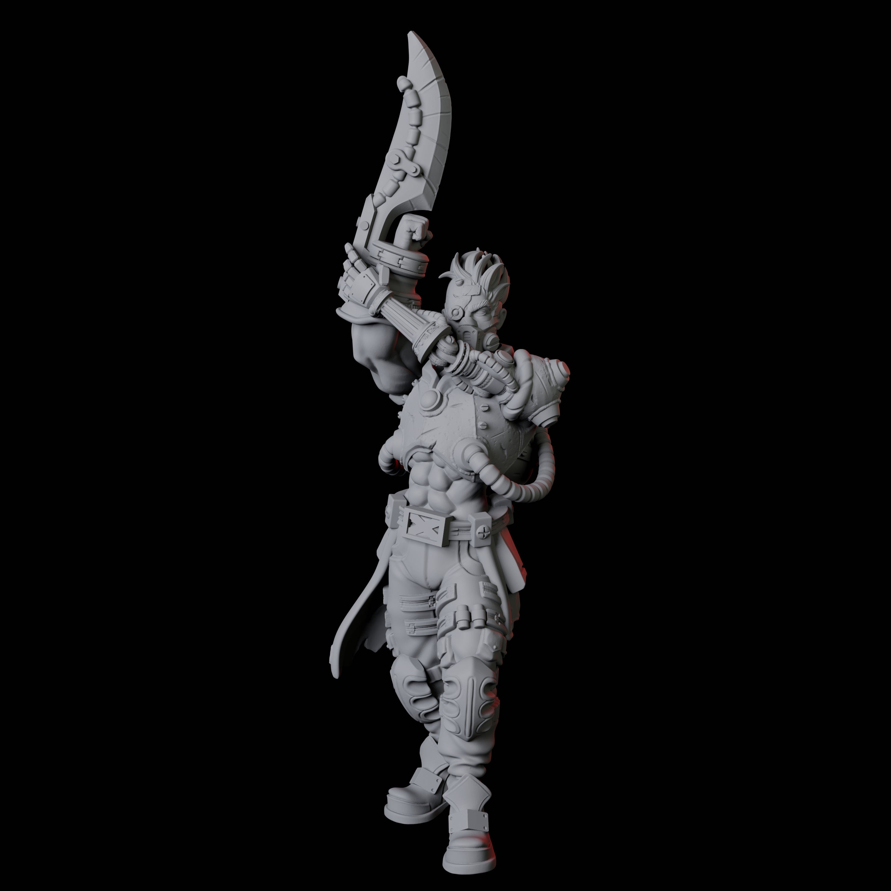 Two Human Cyborgs Miniature for Dungeons and Dragons