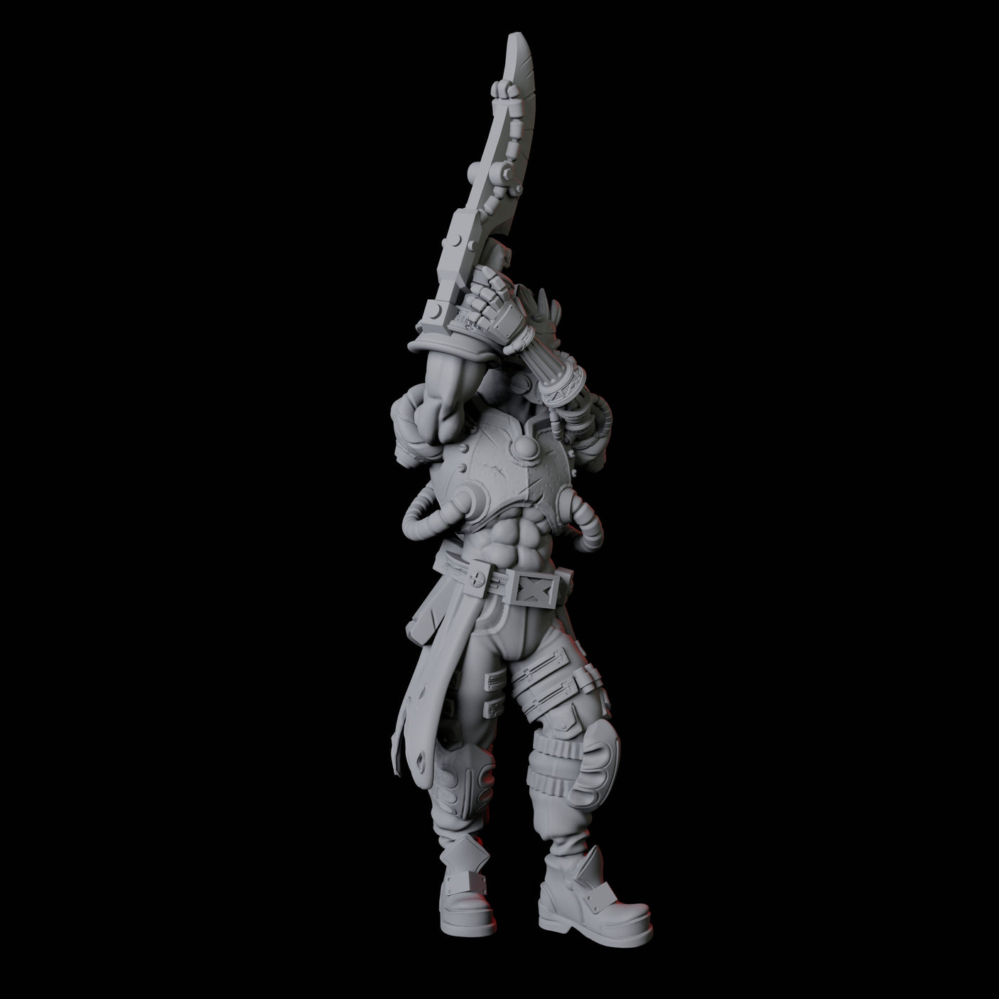 Two Human Cyborgs Miniature for Dungeons and Dragons, Pathfinder or other TTRPGs