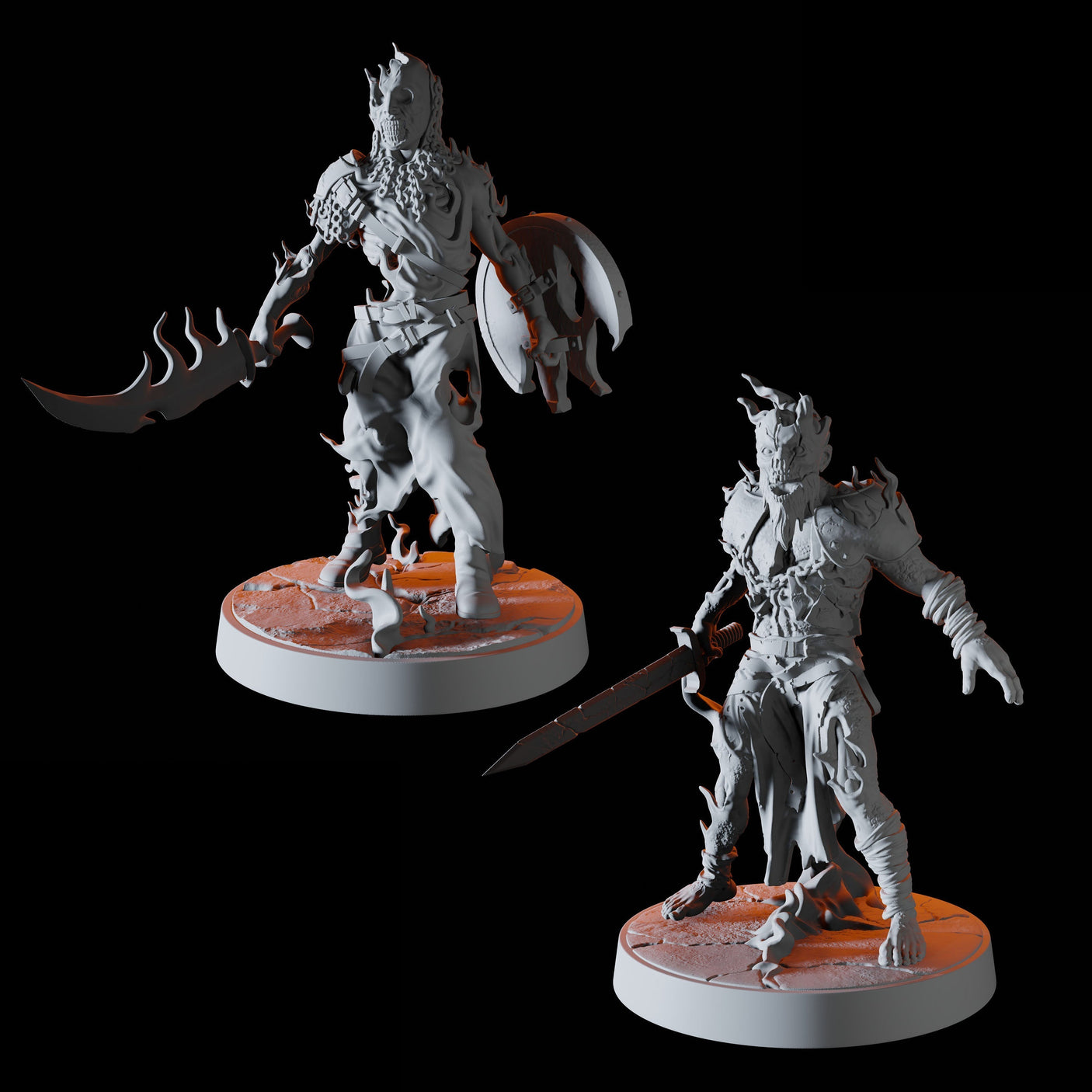 Two Revenants Miniature for Dungeons and Dragons, Pathfinder or other TTRPGs