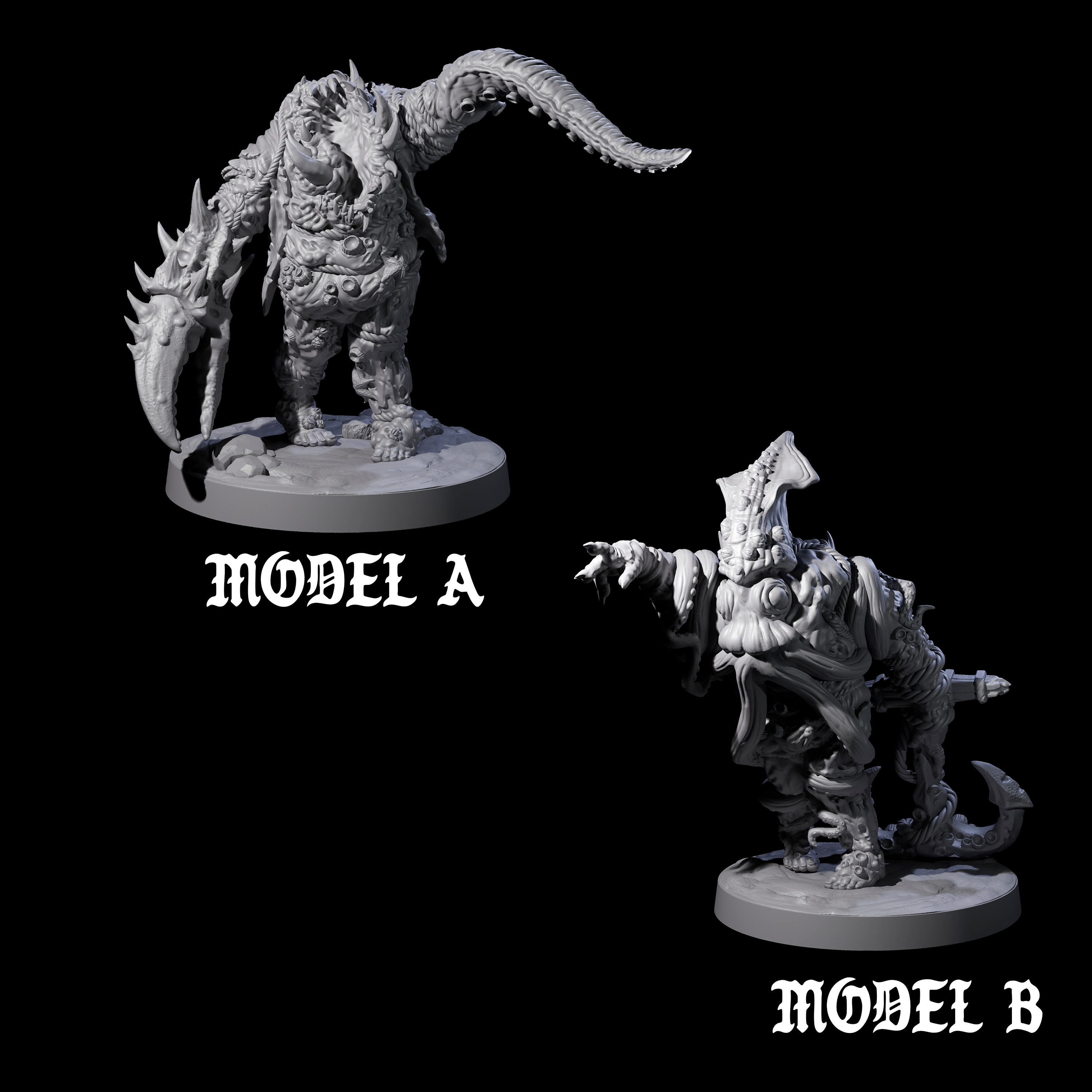 Two Salty Abyssal Spawns Miniature for Dungeons and Dragons, Pathfinder or other TTRPGs