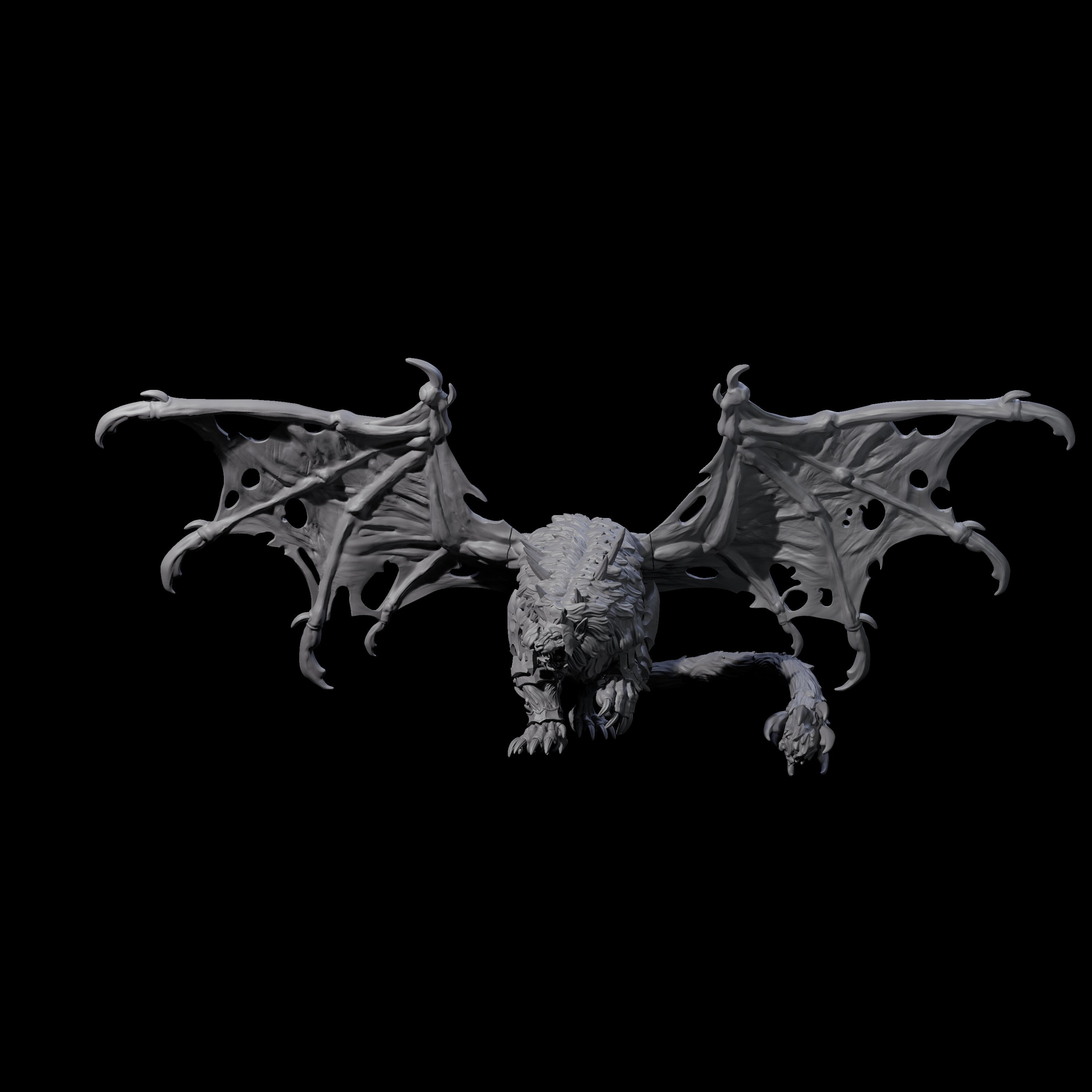 Two Stretching Dark Manticores Miniature for Dungeons and Dragons, Pathfinder or other TTRPGs
