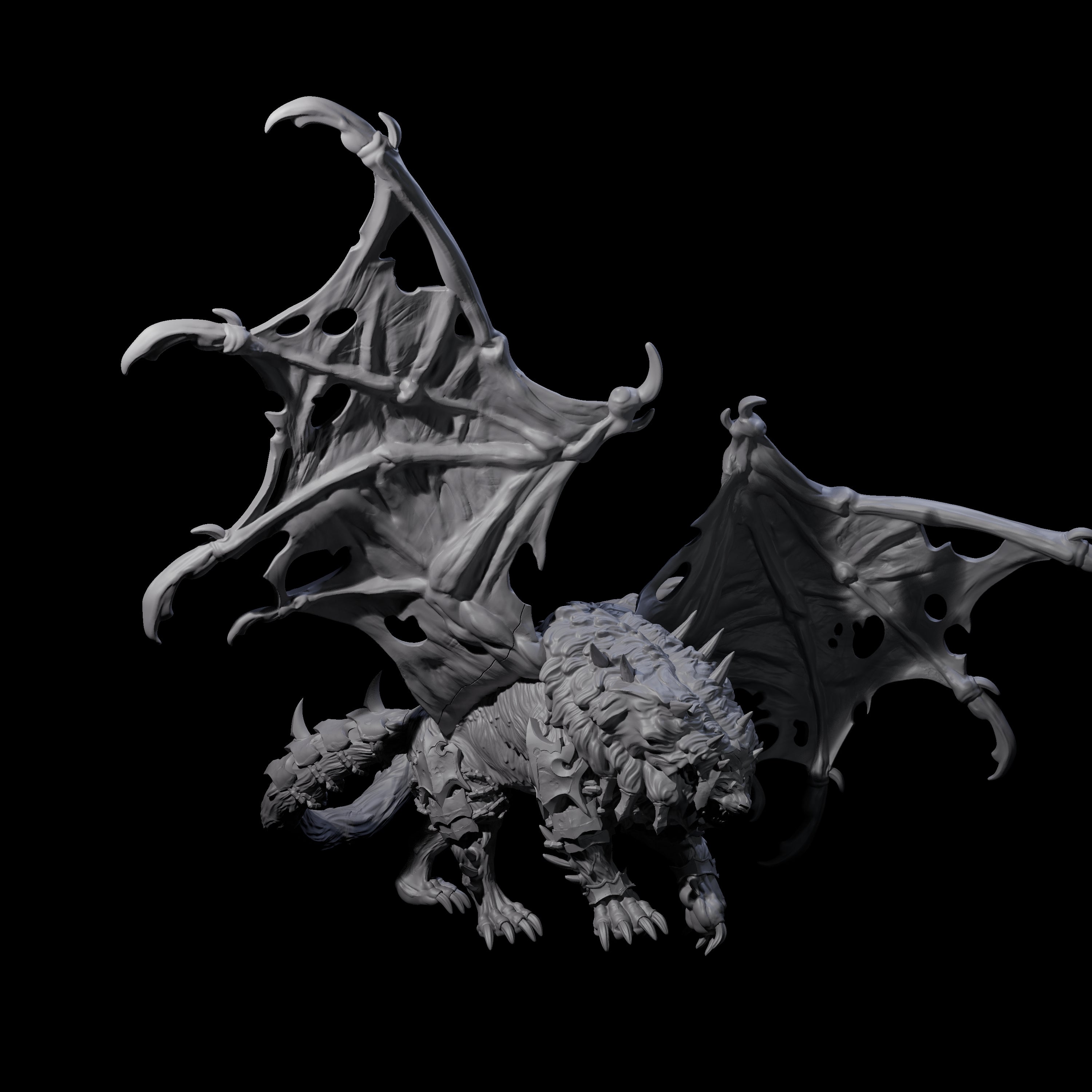Two Stretching Dark Manticores Miniature for Dungeons and Dragons, Pathfinder or other TTRPGs