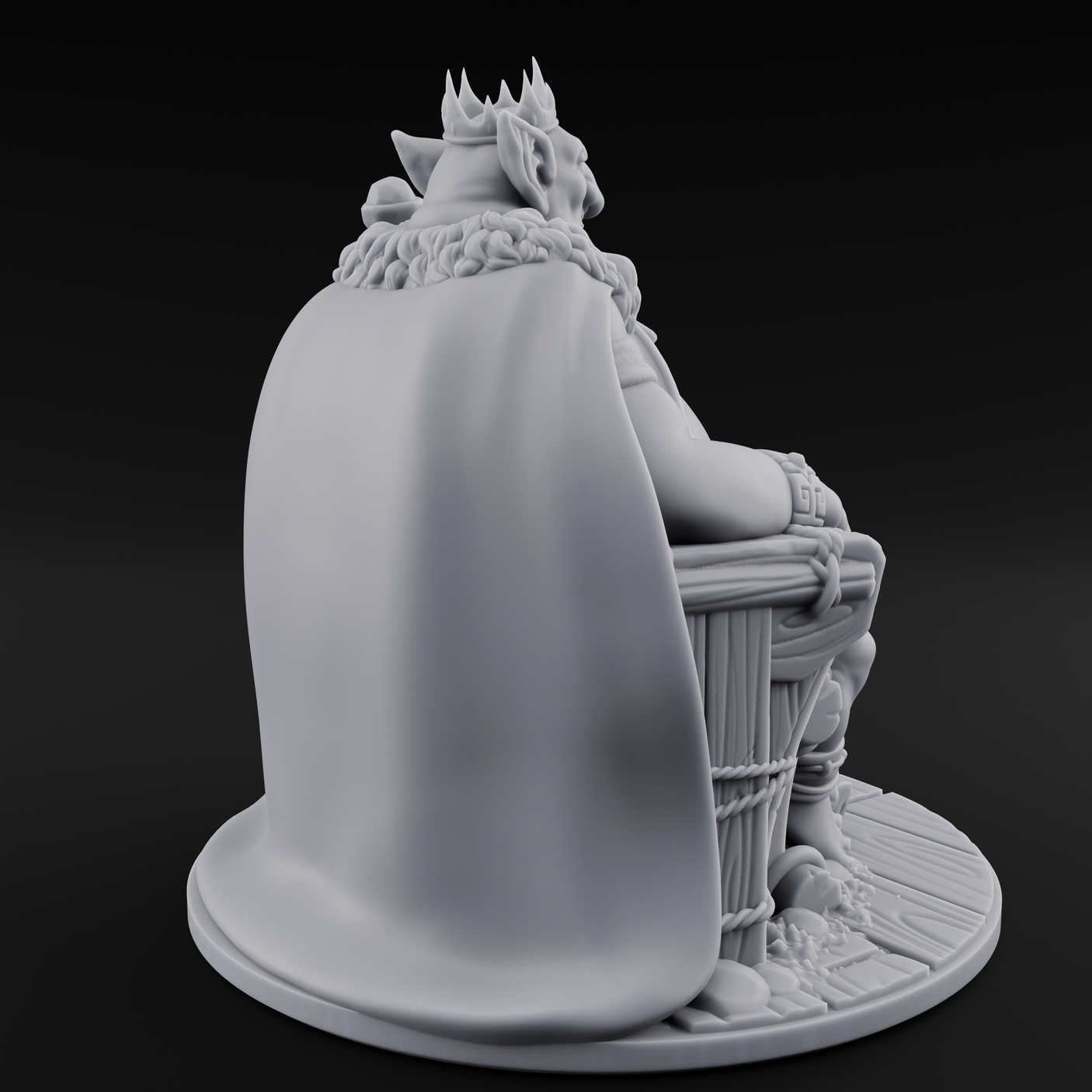 Tyrannical Goblin King Miniature for Dungeons and Dragons, Pathfinder or other TTRPGs