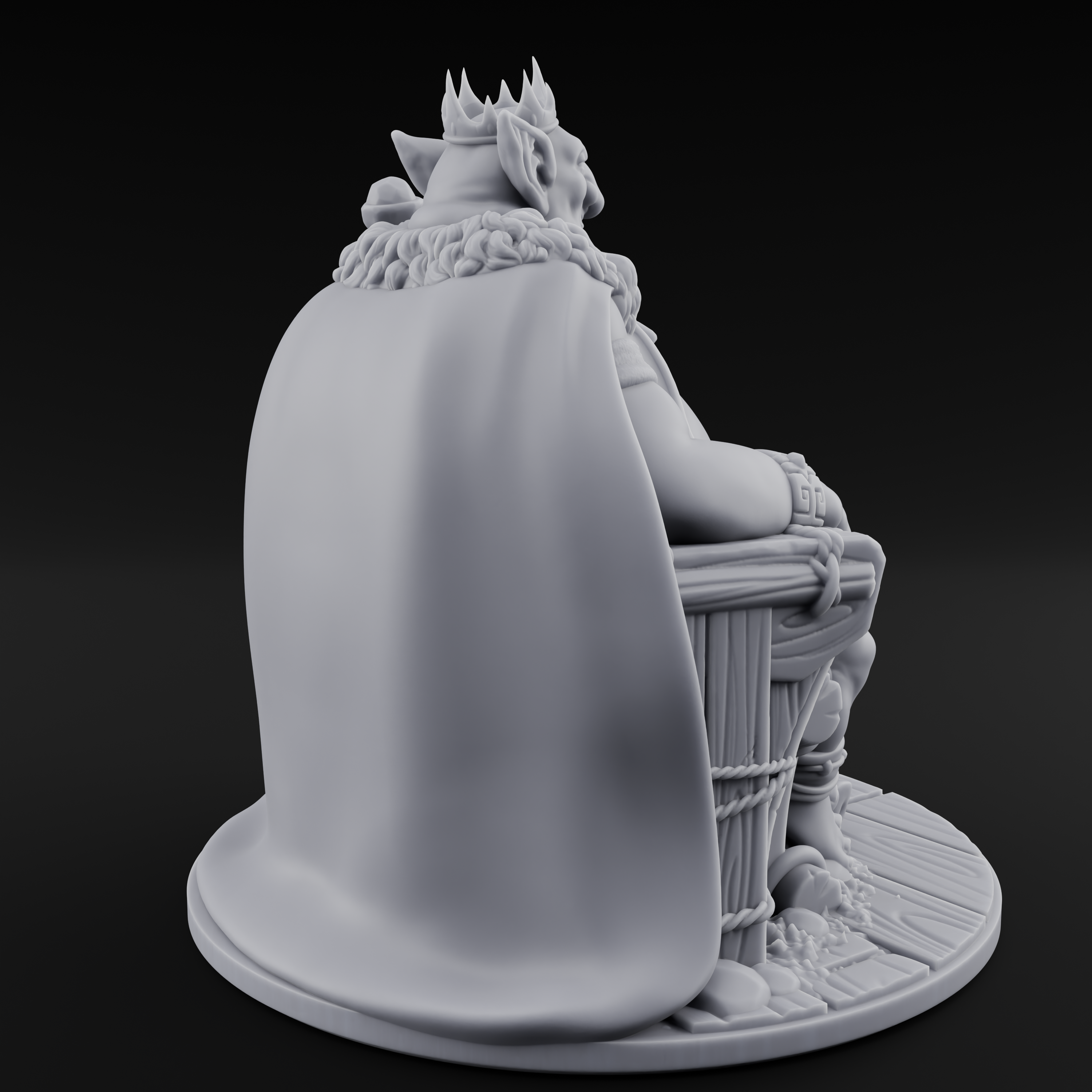 Tyrannical Goblin King Miniature for Dungeons and Dragons, Pathfinder or other TTRPGs