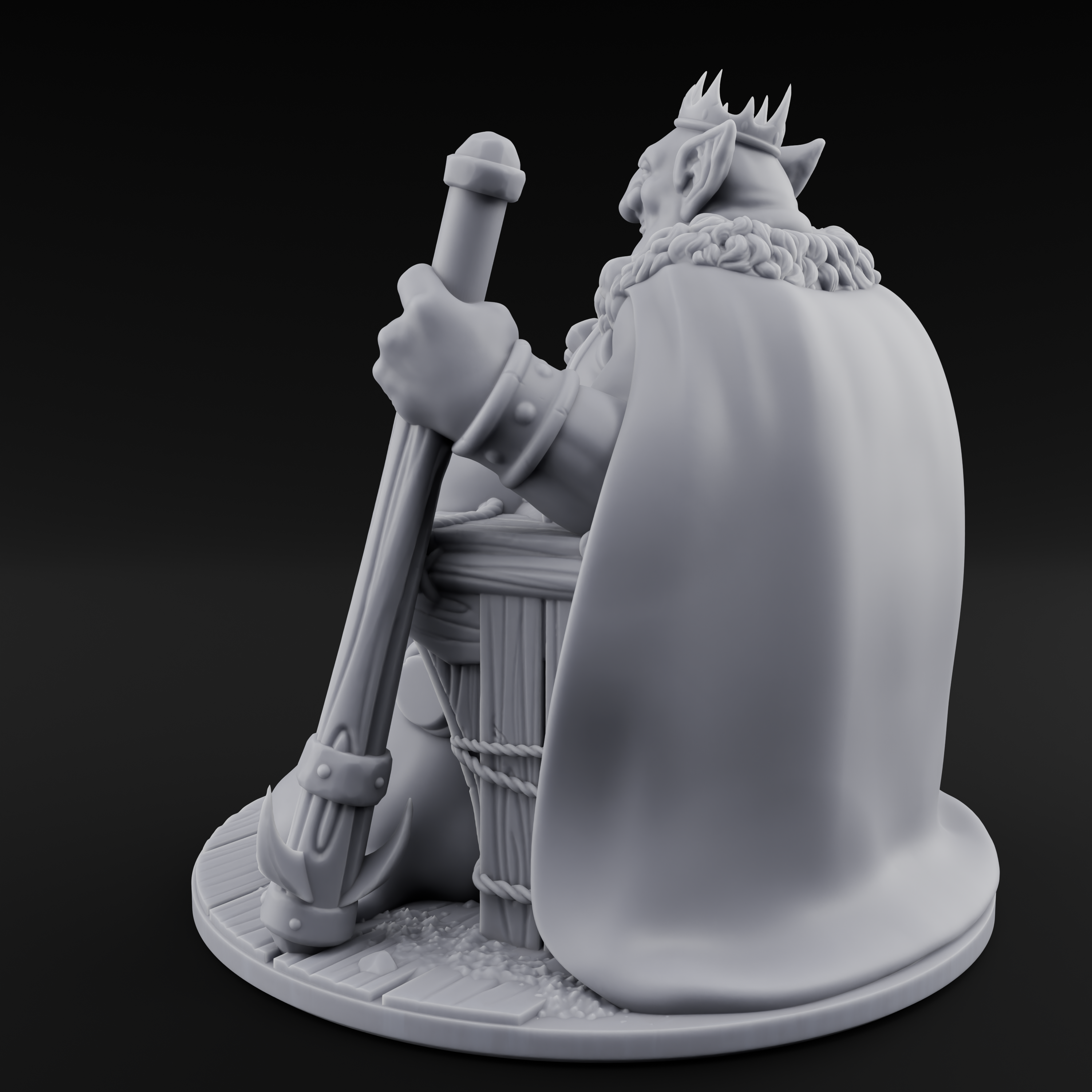 Tyrannical Goblin King Miniature for Dungeons and Dragons, Pathfinder or other TTRPGs