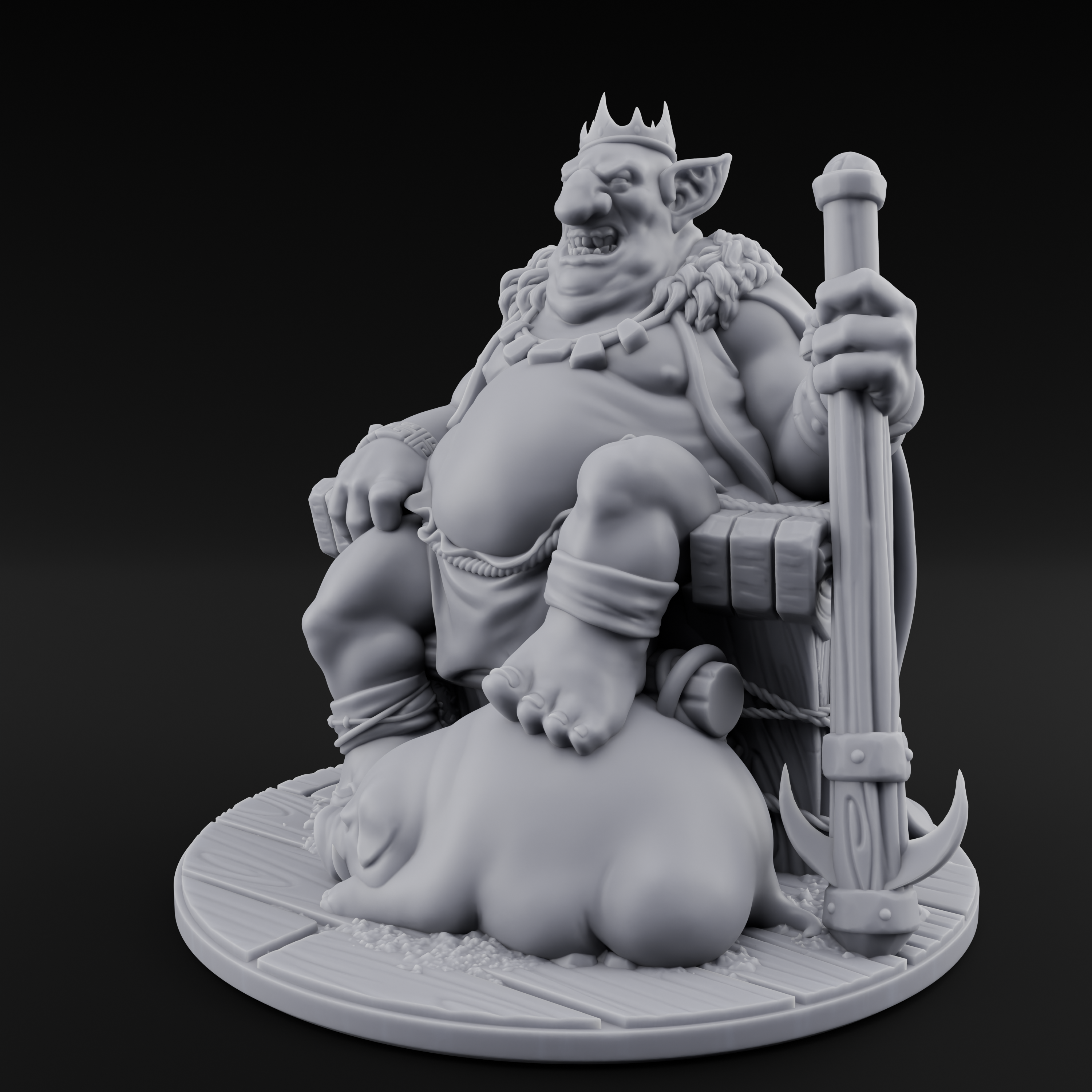 Tyrannical Goblin King Miniature for Dungeons and Dragons, Pathfinder or other TTRPGs