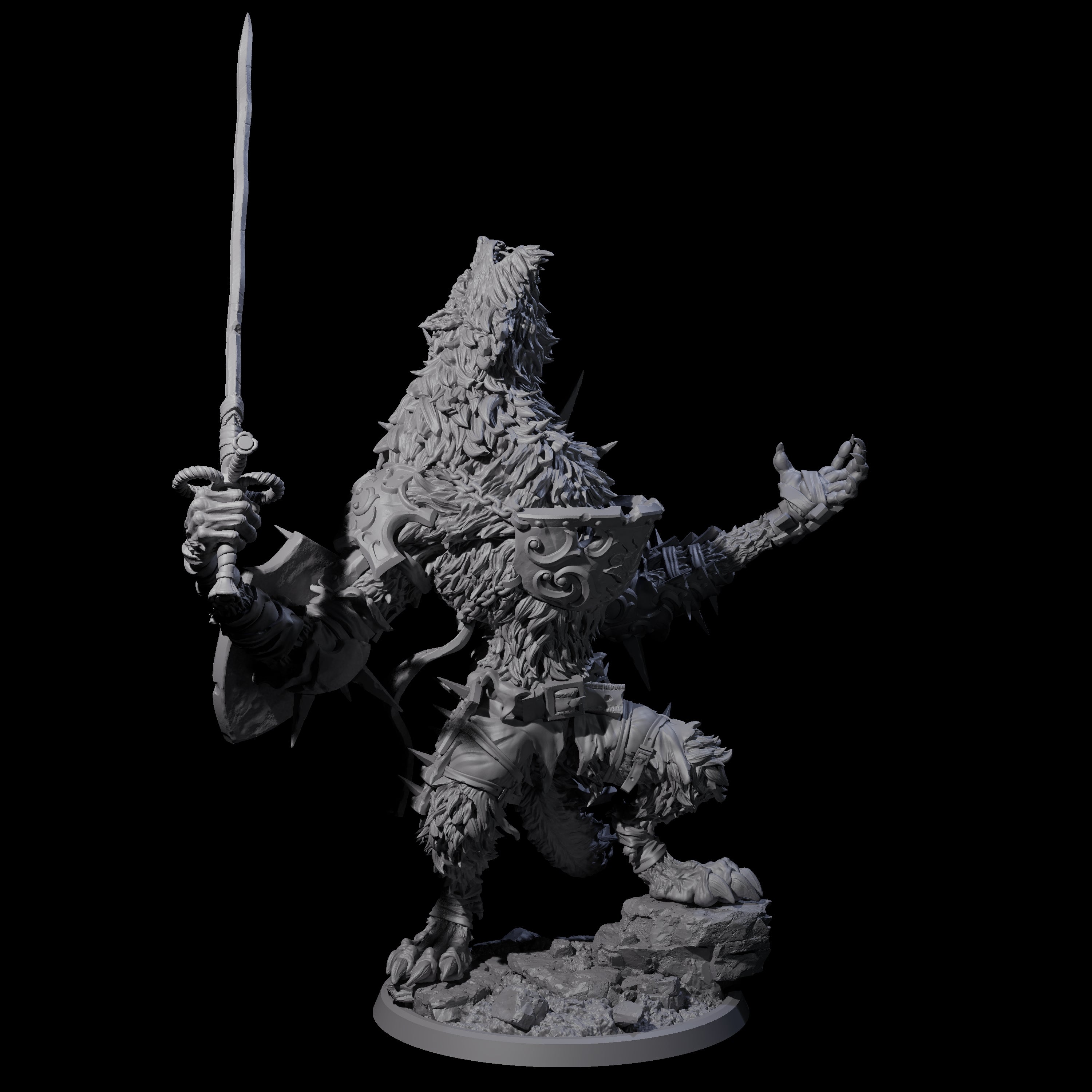 Uncontrolable Werewolf A Miniature for Dungeons and Dragons, Pathfinder or other TTRPGs