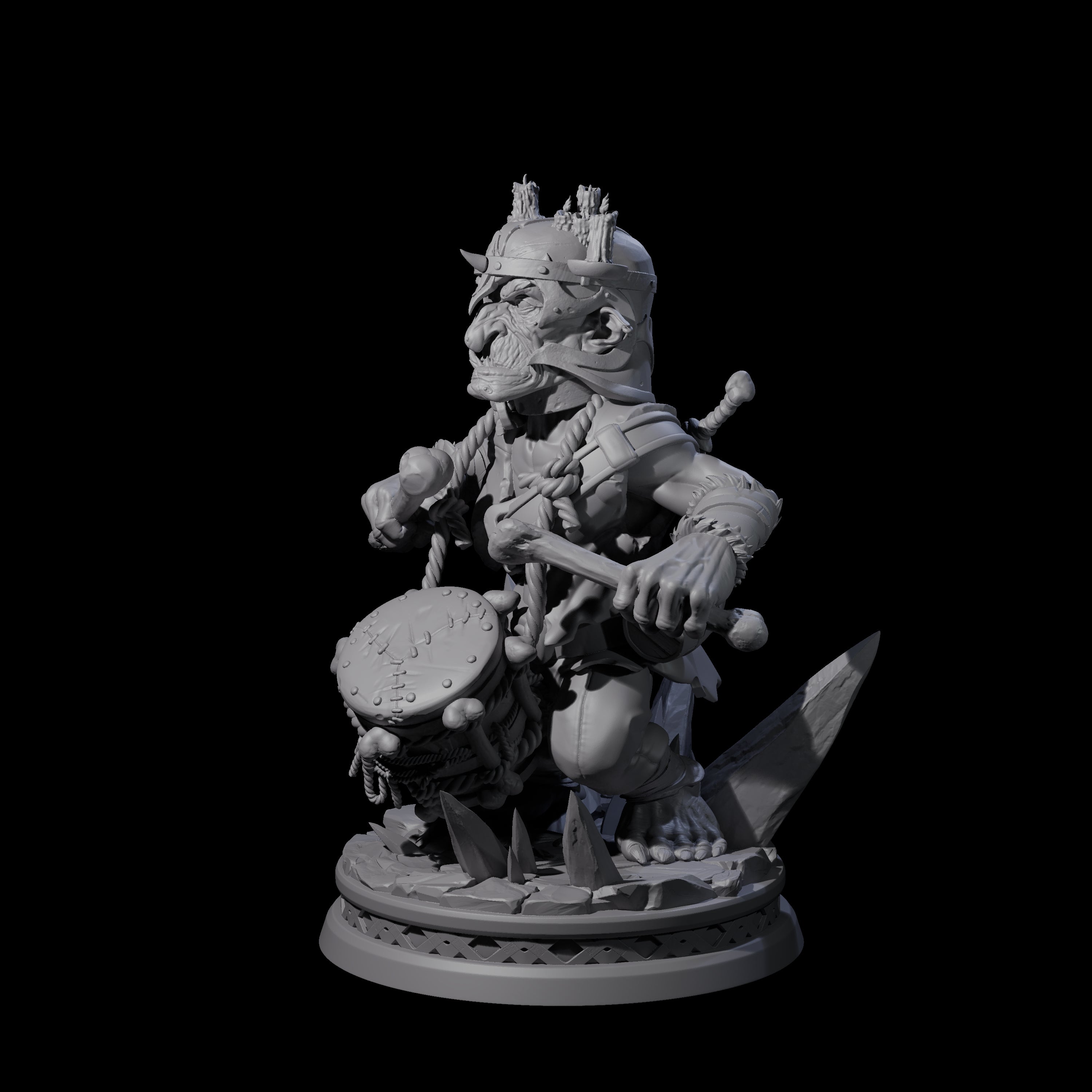 Unflappable Goblin Drummer Miniature for Dungeons and Dragons, Pathfinder or other TTRPGs