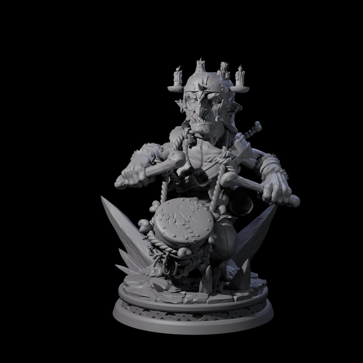 Unflappable Goblin Drummer Miniature for Dungeons and Dragons, Pathfinder or other TTRPGs