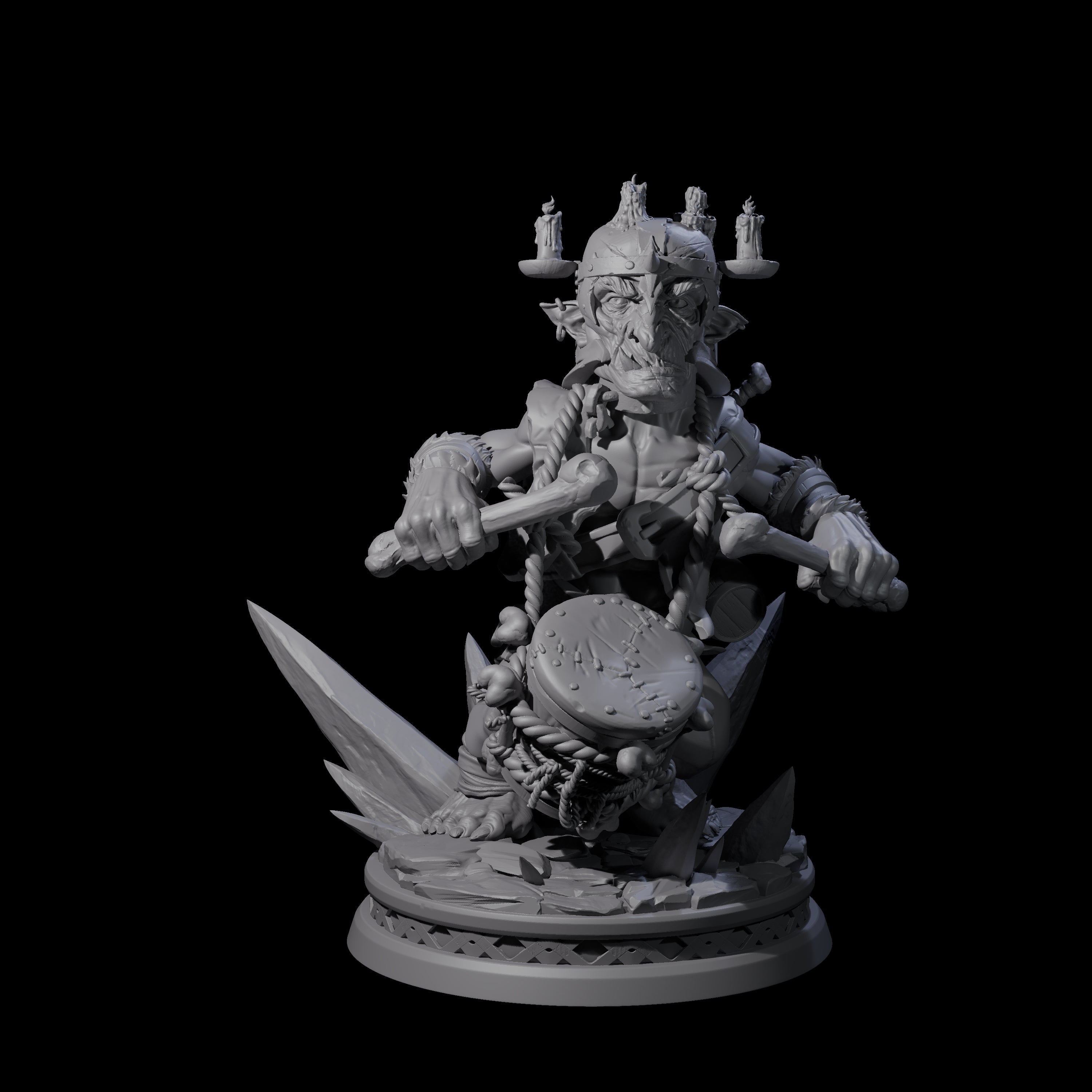 Unflappable Goblin Drummer Miniature for Dungeons and Dragons, Pathfinder or other TTRPGs