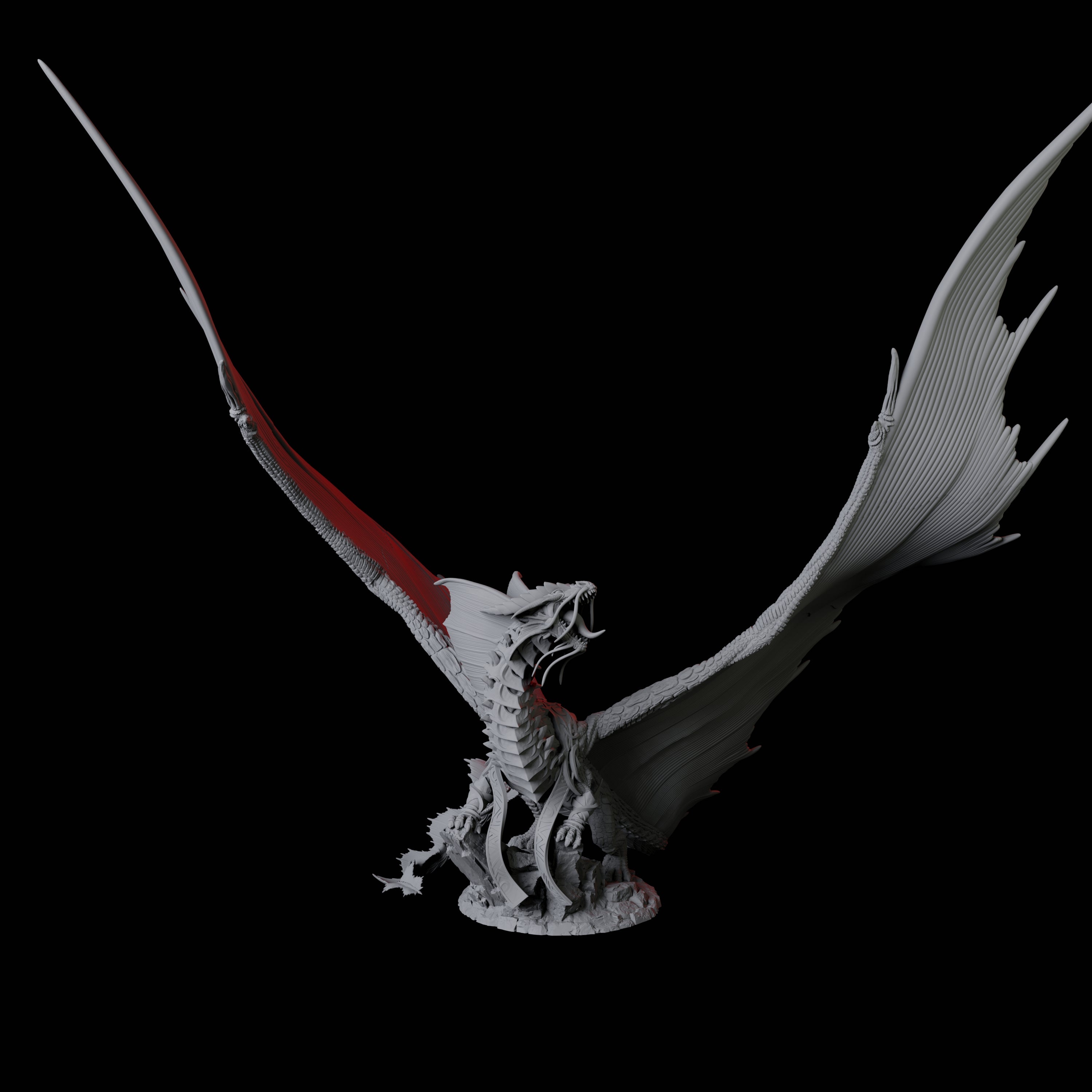 Unfurled Brass Dragon Miniature for Dungeons and Dragons, Pathfinder or other TTRPGs