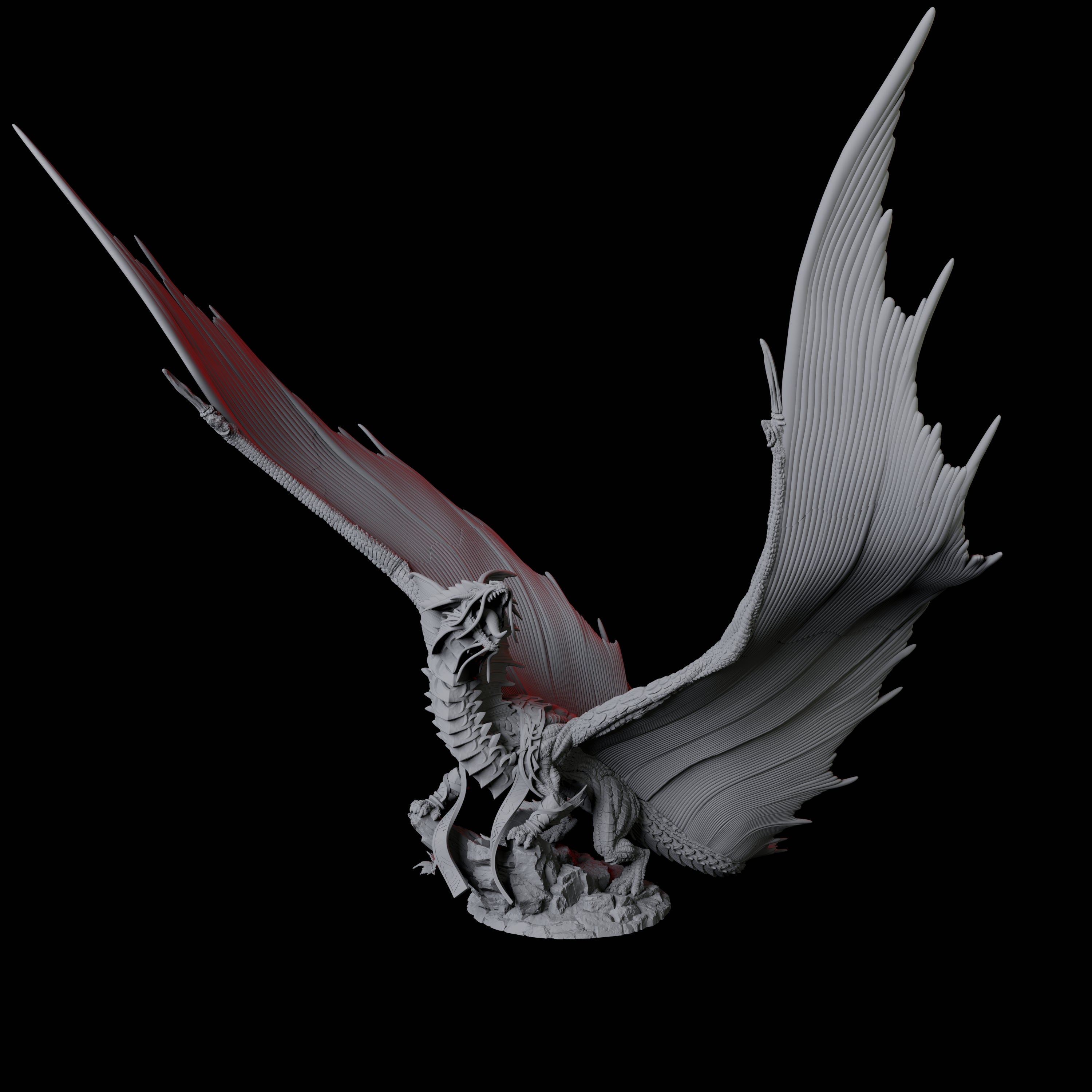 Unfurled Brass Dragon Miniature for Dungeons and Dragons, Pathfinder or other TTRPGs