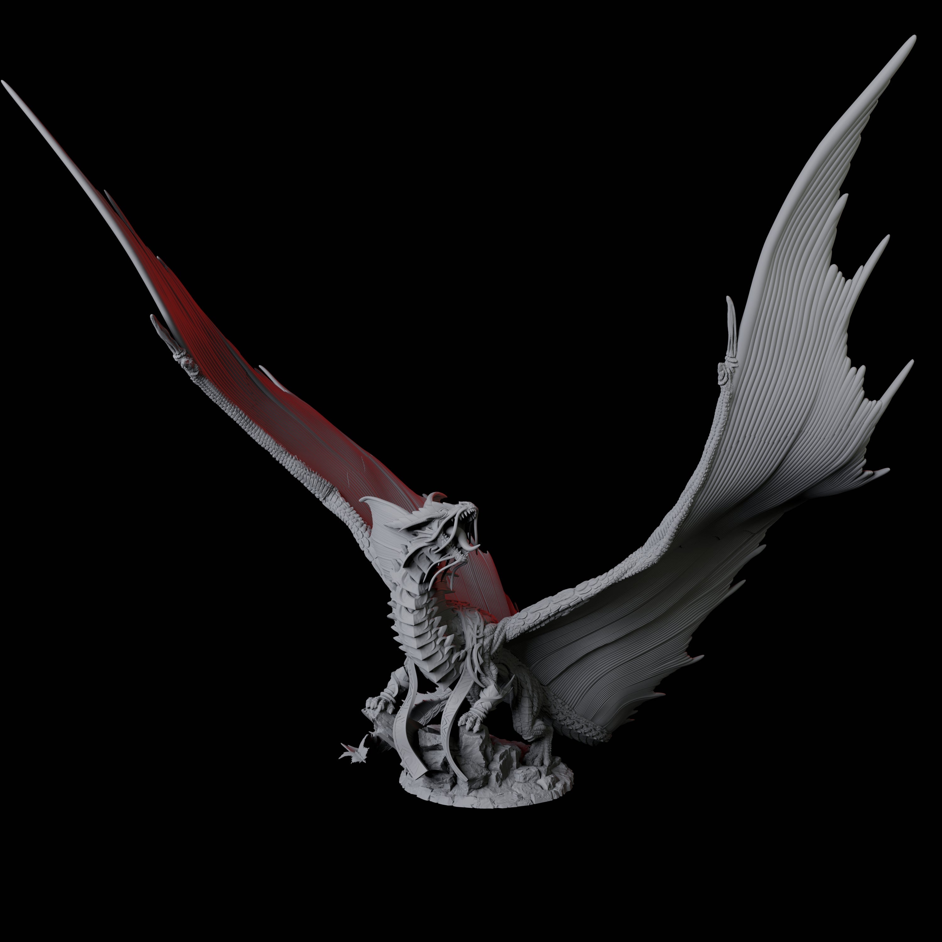 Unfurled Brass Dragon Miniature for Dungeons and Dragons, Pathfinder or other TTRPGs