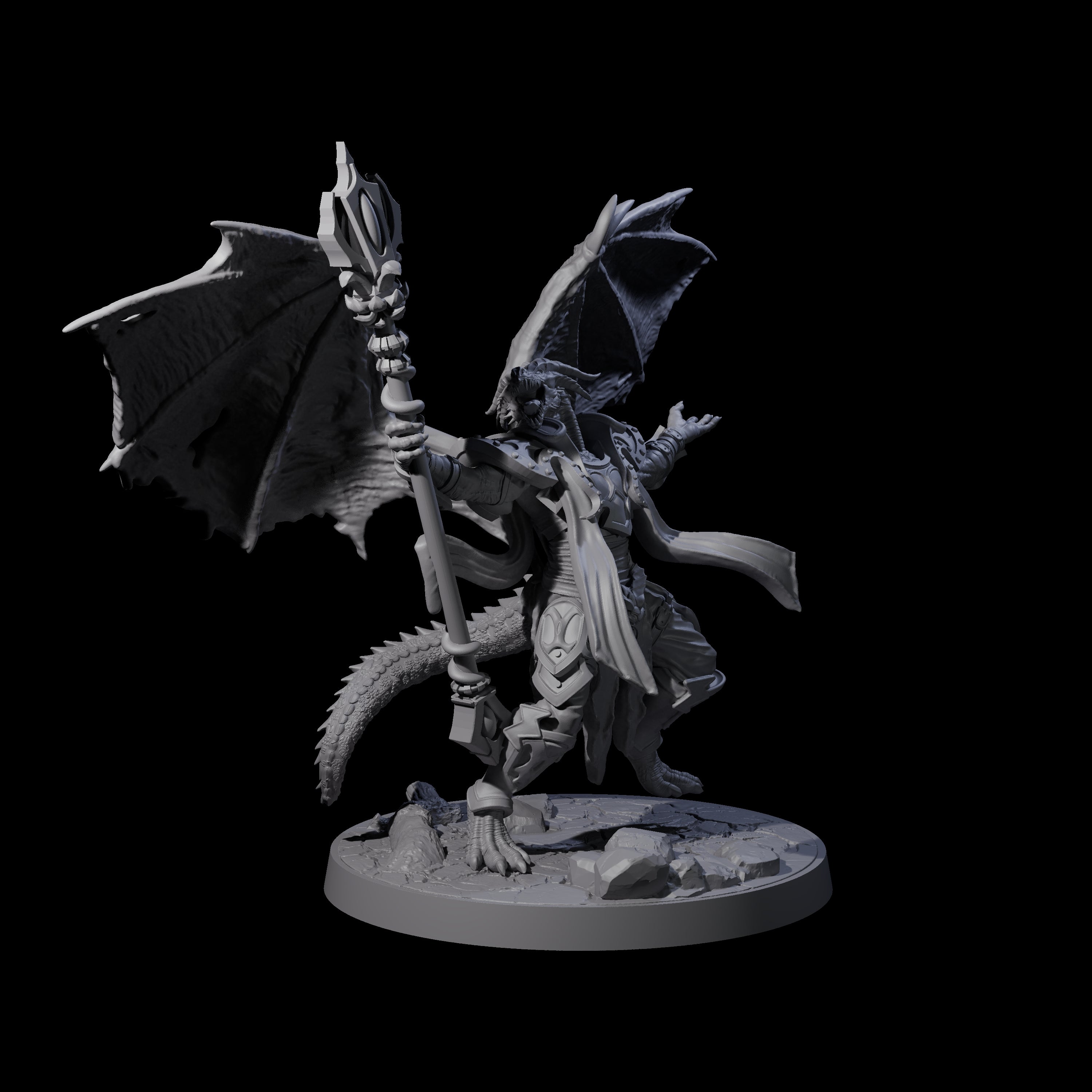 Unfurled Dragonborn Archmage Miniature for Dungeons and Dragons, Pathfinder or other TTRPGs