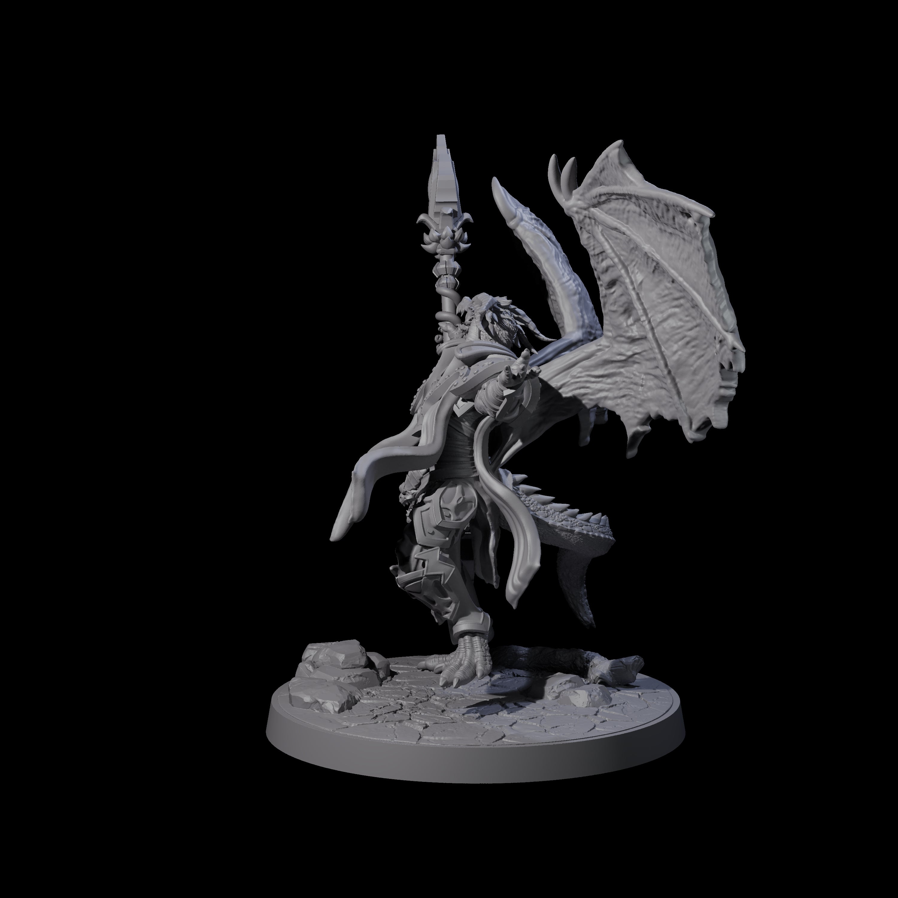 Unfurled Dragonborn Archmage Miniature for Dungeons and Dragons, Pathfinder or other TTRPGs