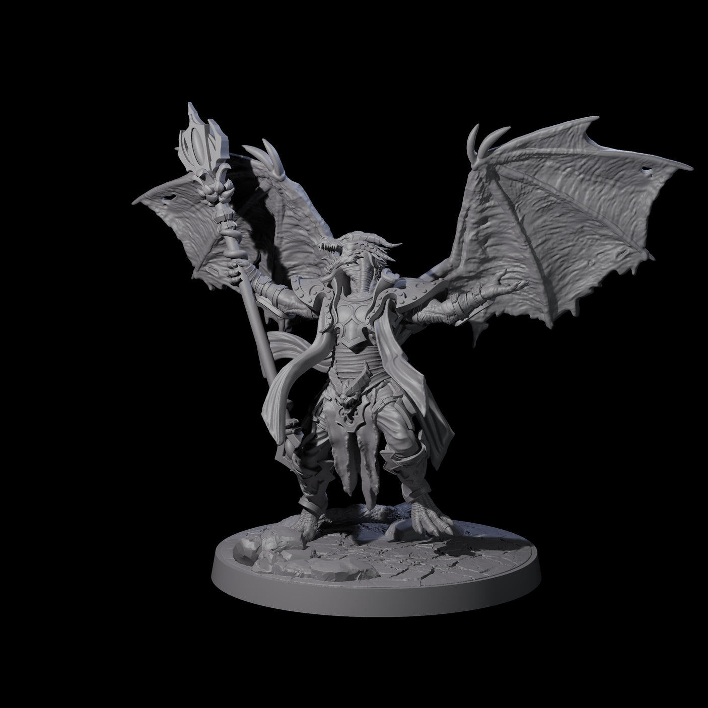 Unfurled Dragonborn Archmage Miniature for Dungeons and Dragons, Pathfinder or other TTRPGs
