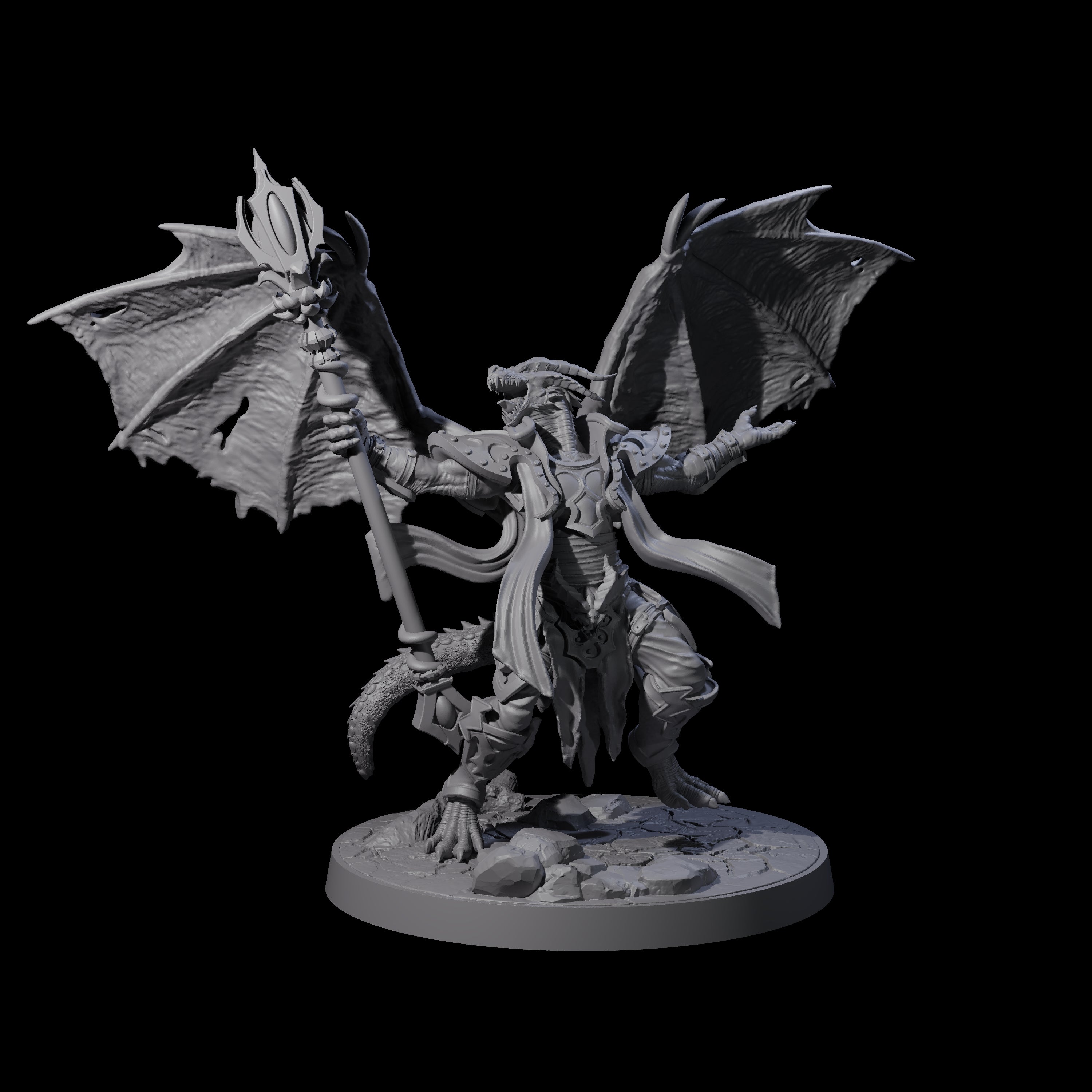 Unfurled Dragonborn Archmage Miniature for Dungeons and Dragons, Pathfinder or other TTRPGs