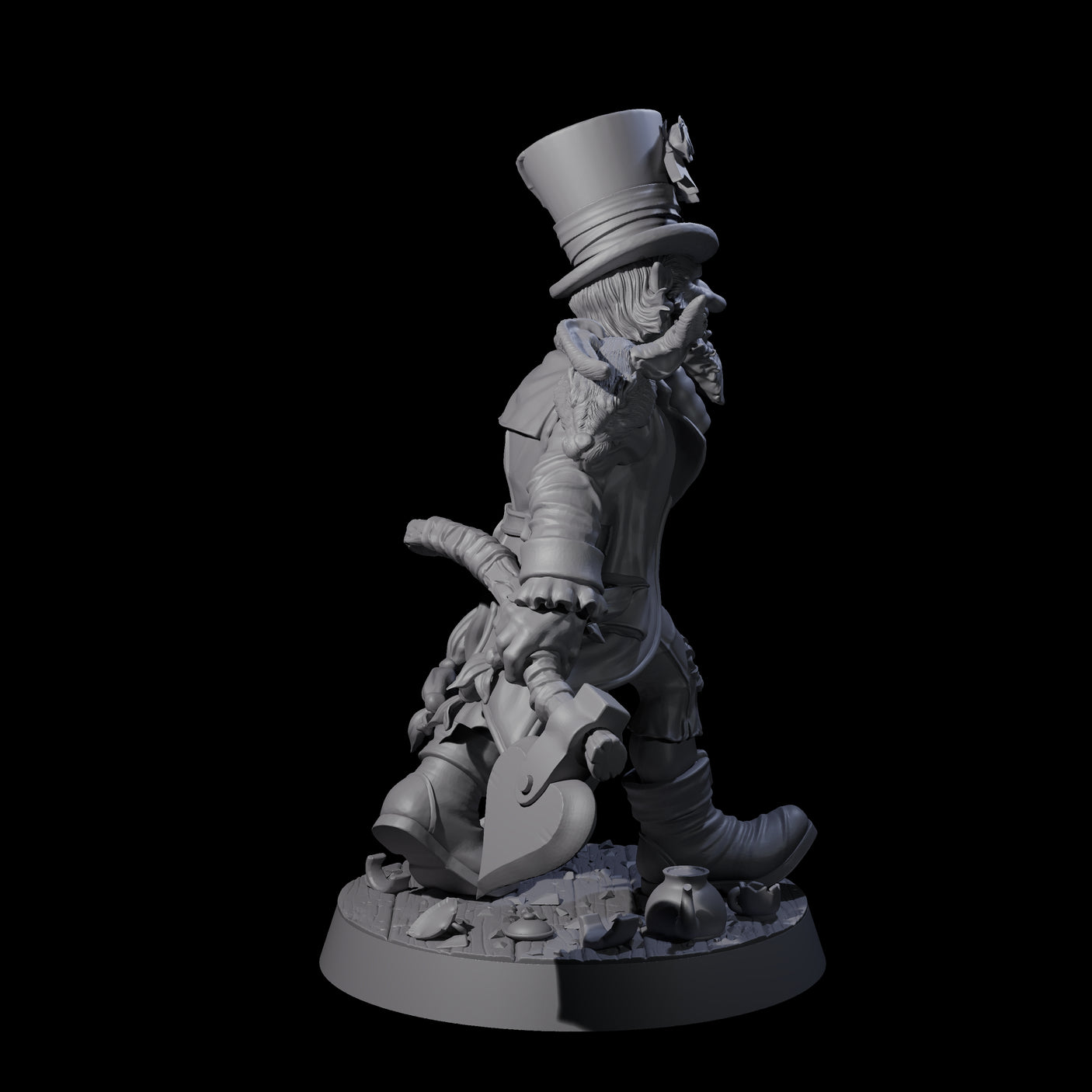 Unhinged Goblin Mad Hatter Miniature for Dungeons and Dragons, Pathfinder or other TTRPGs